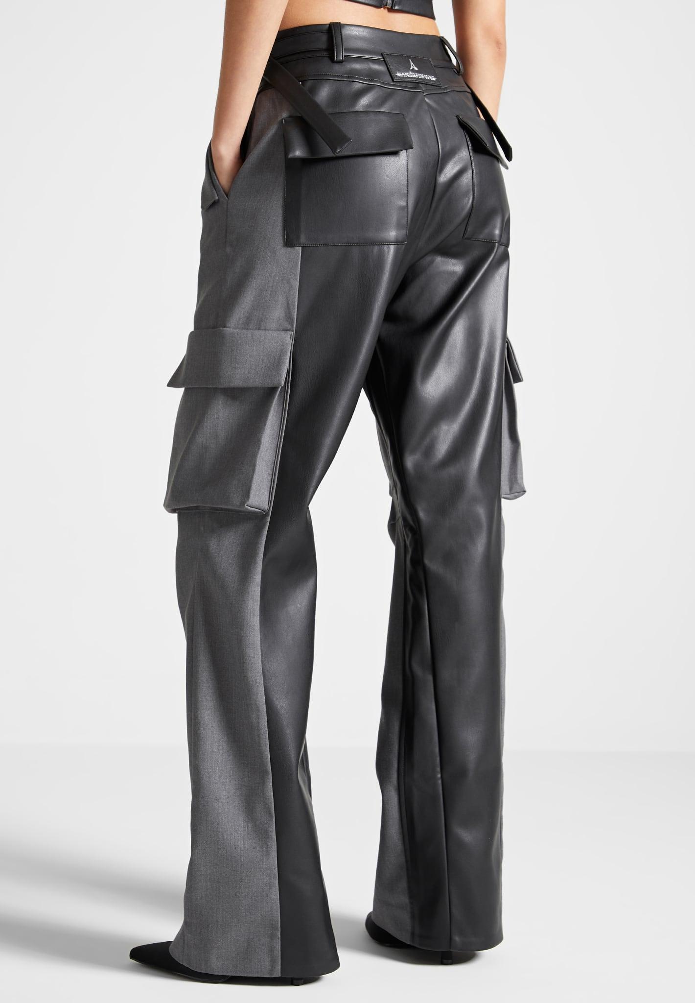 Tailored Cargo Trousers - Grey/Black Female Product Image