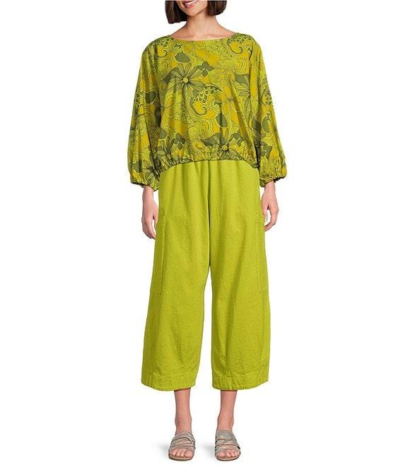 Bryn Walker Organic Cotton Poplin Gianna Floral Round Neck Relaxed Long Sleeve Shirt Product Image