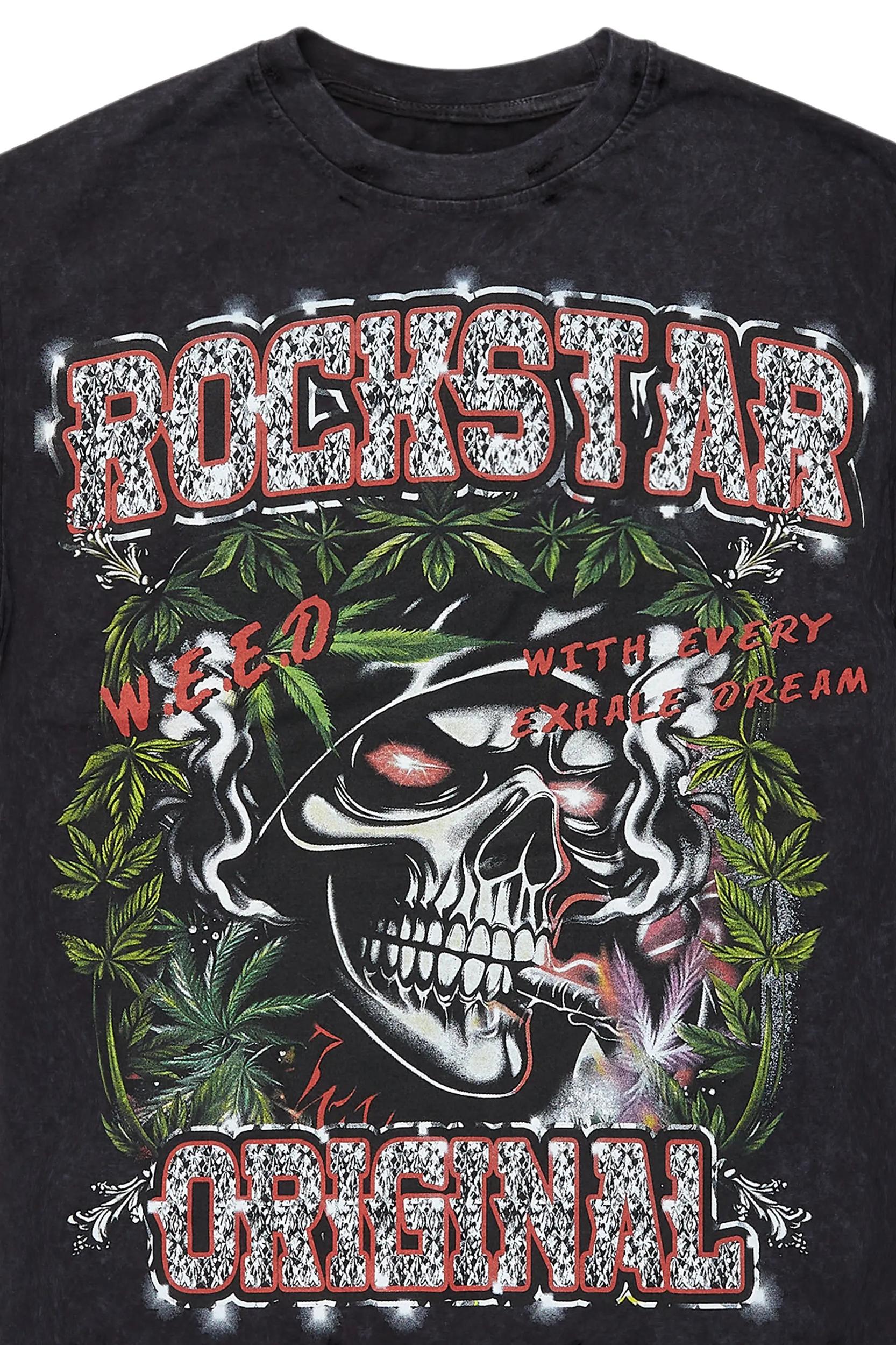 Hyzon Black Oversized Graphic T-Shirt Male Product Image