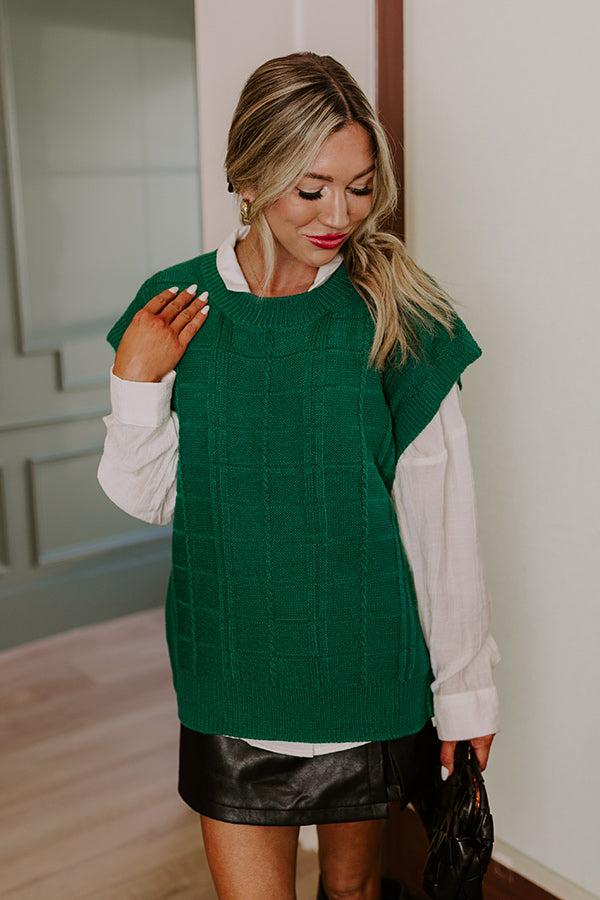 Venice Vision Sweater Top In Hunter Green Product Image