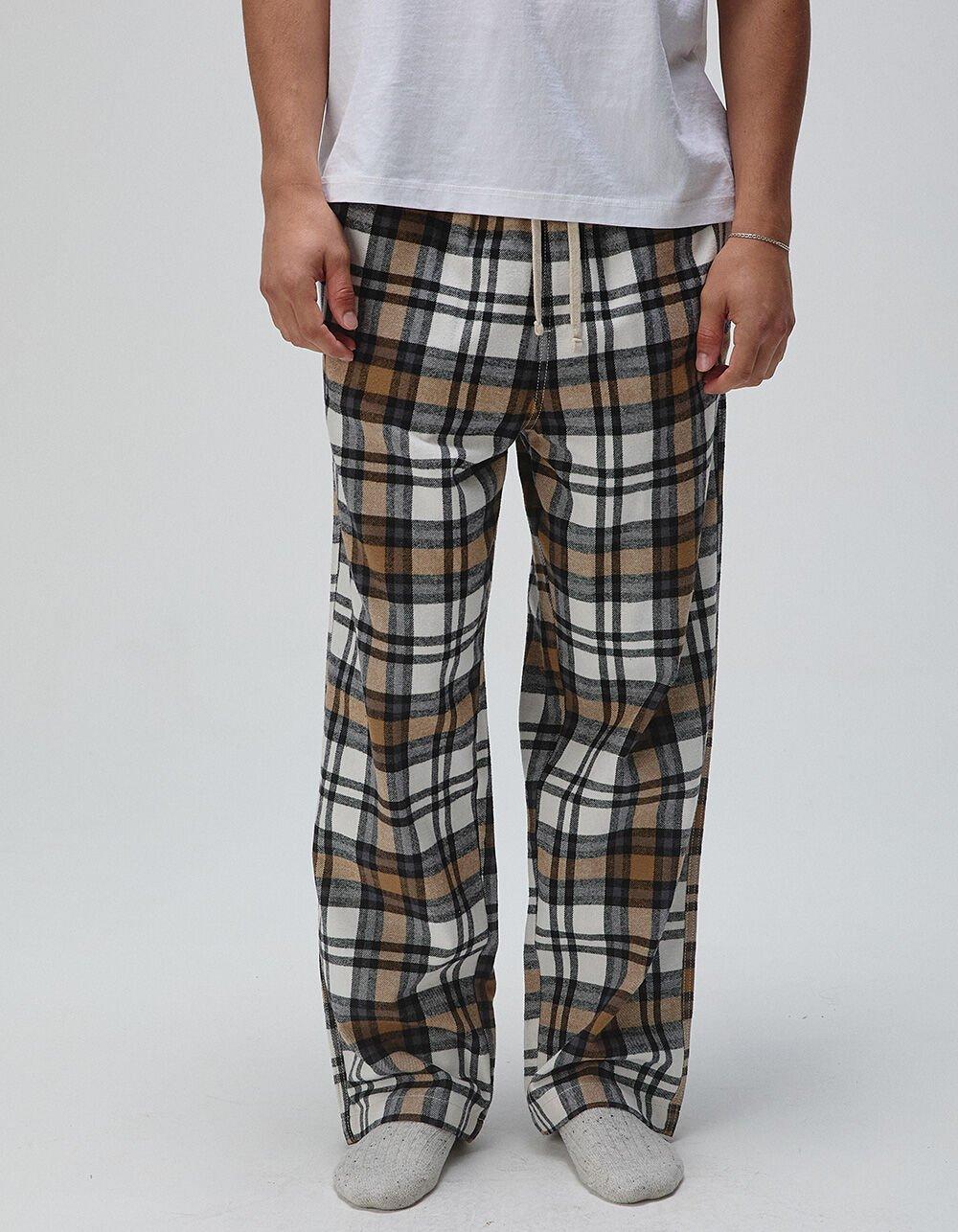RSQ Mens Plaid Pajama Pants - WHT/GRAY Product Image