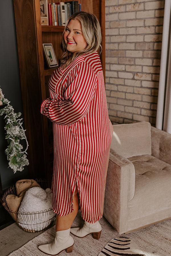 Clean Slate Stripe Midi In Red Curves Product Image