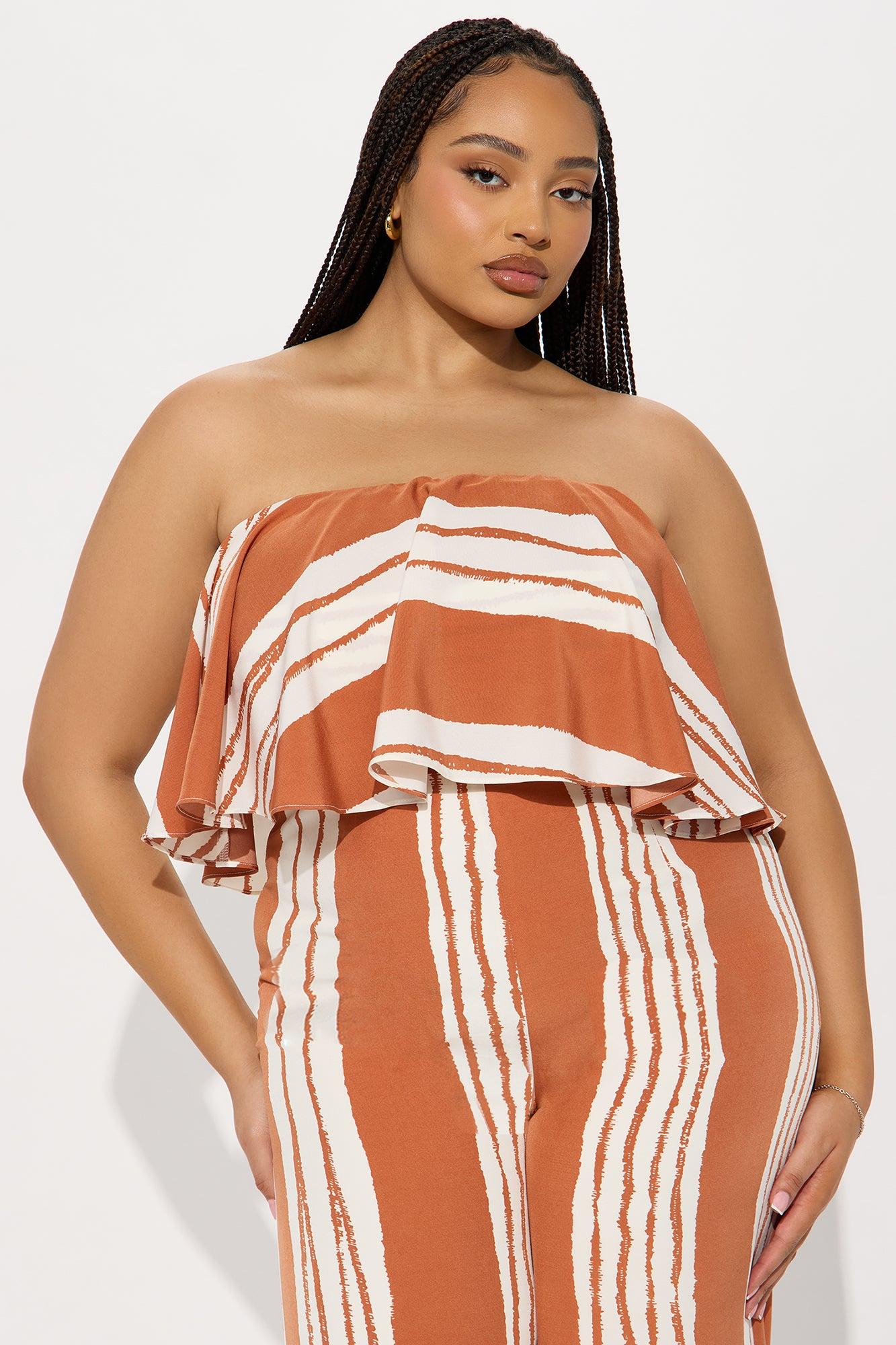Santorini Crush Jumpsuit - Rust/combo Female Product Image