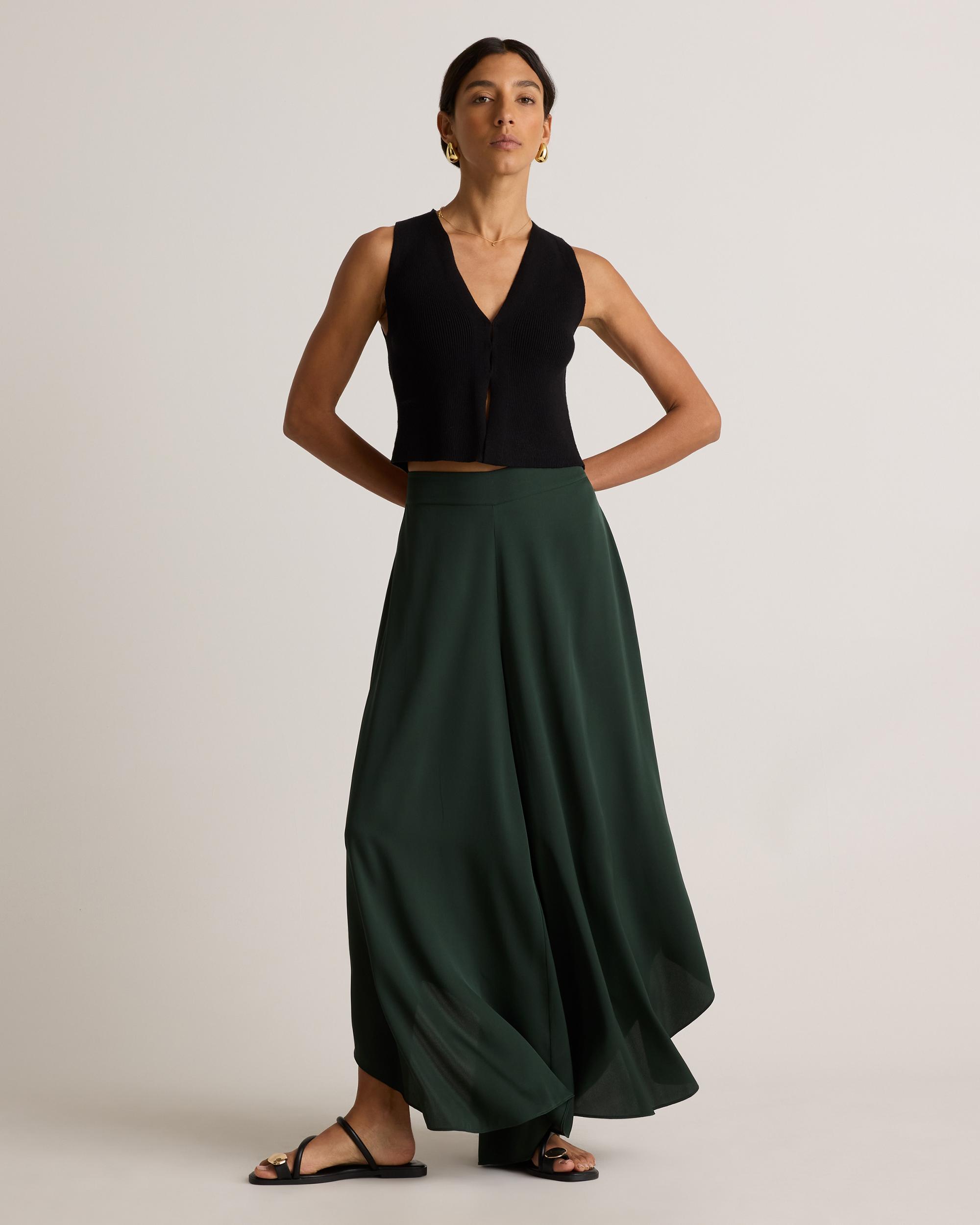 Quince | Women's Washable Stretch Silk Palazzo Pants Mulberry Silk Product Image