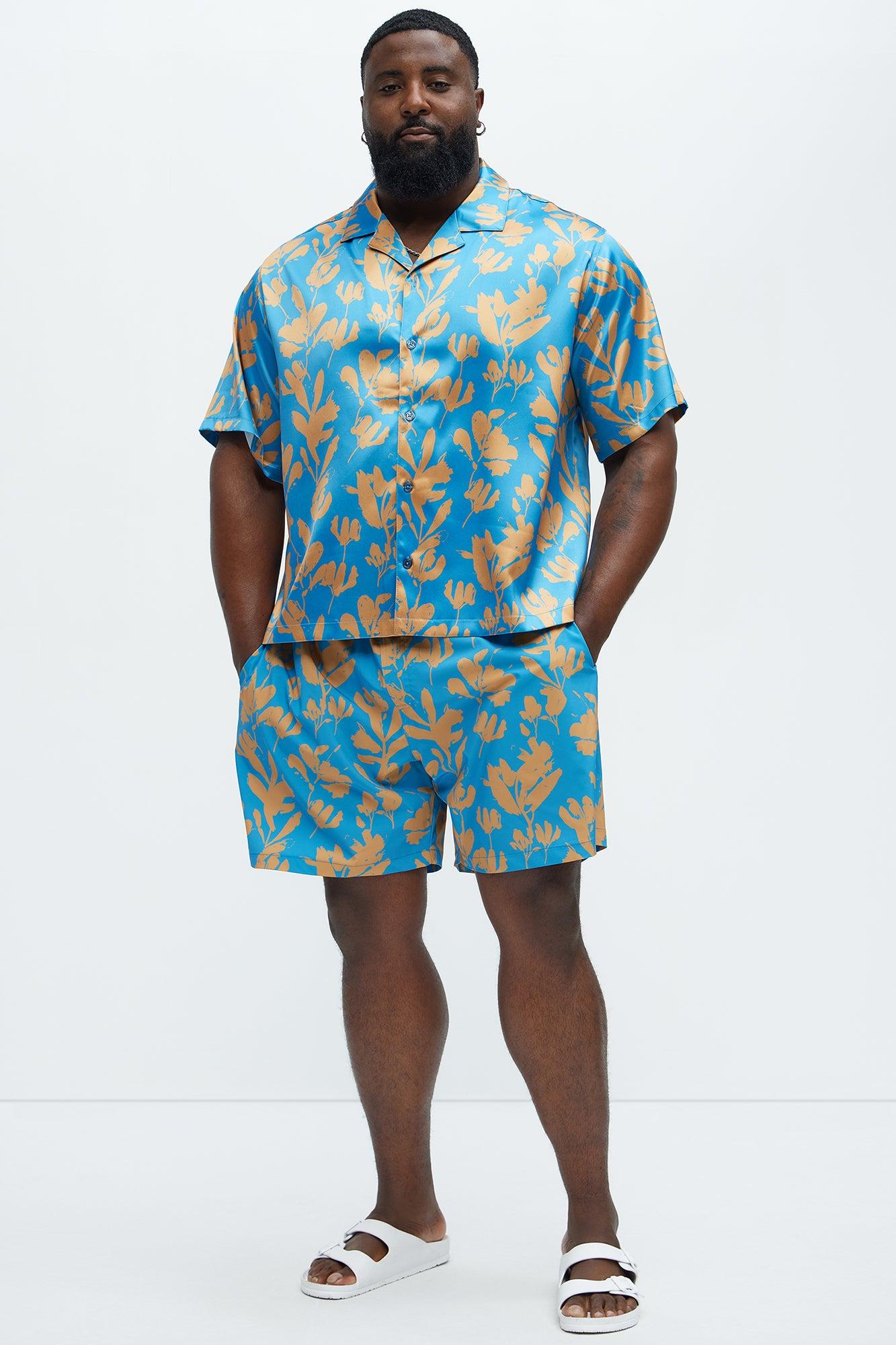 Bloom Off Swim Trunk - Blue/combo Product Image