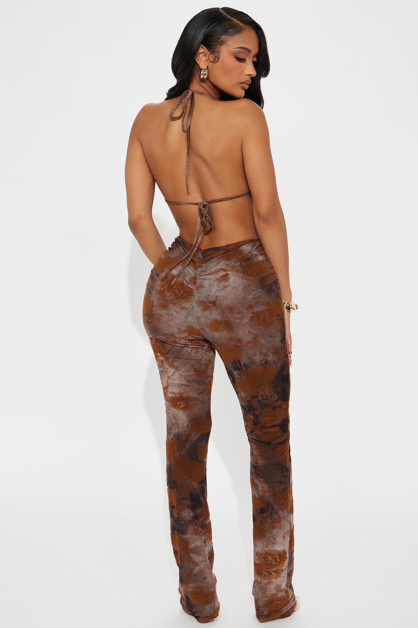 Another Late Night Mesh Jumpsuit - Brown Female Product Image