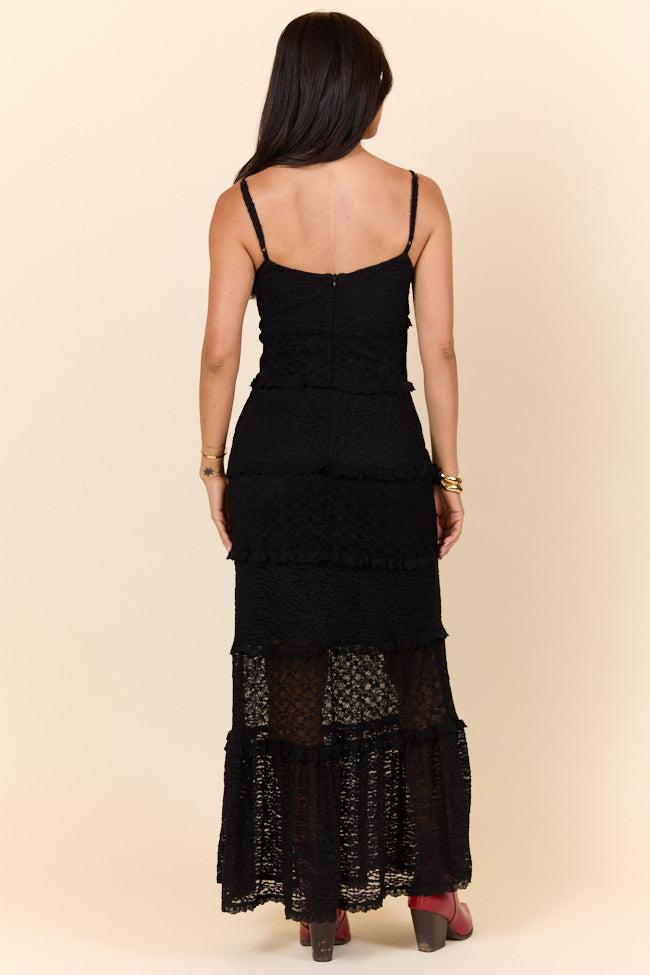 Summer Rendezvous Black Lace Maxi Dress SALE Product Image