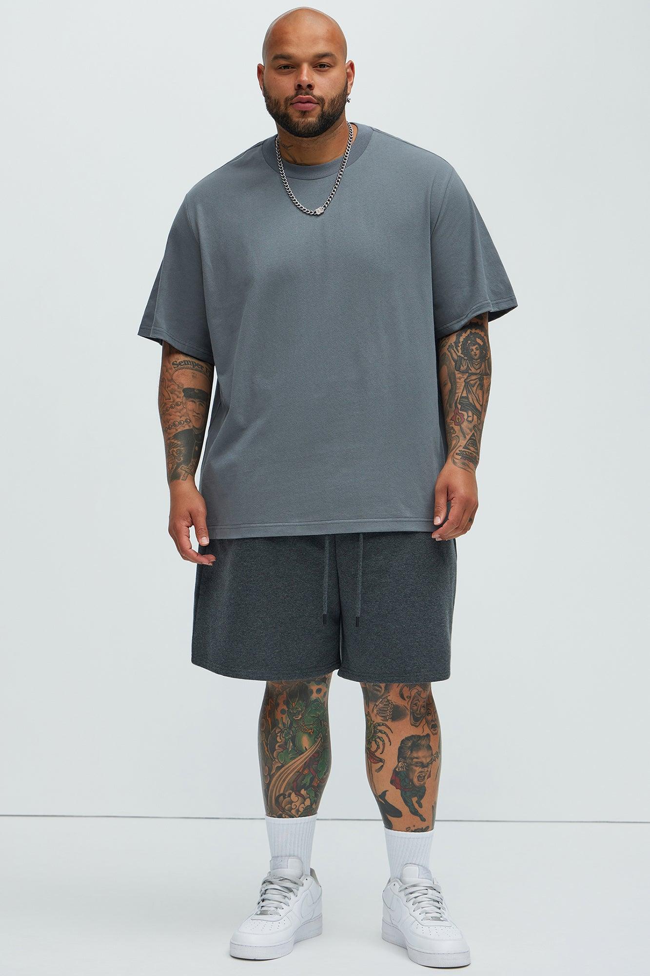 Oversized Heavyweight Short Sleeve Tee - Charcoal Product Image