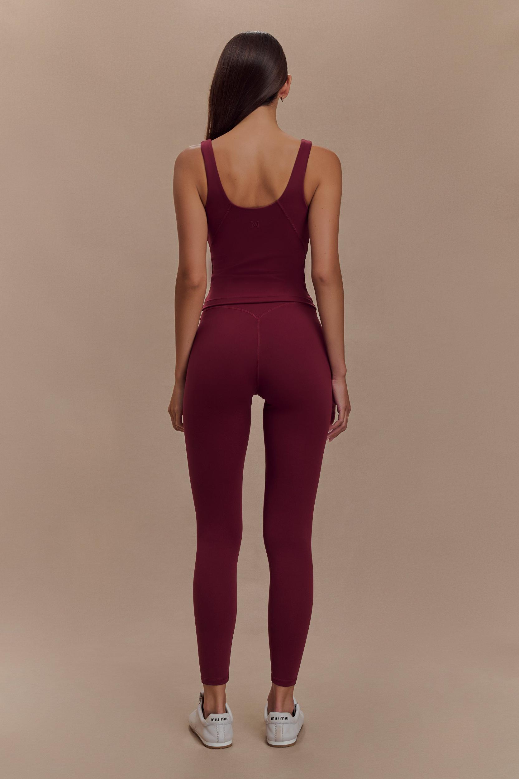 Callie Active Leggings - Burgundy Product Image