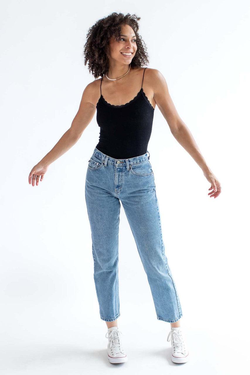 Black Seamless Lace Trim Bodysuit Product Image