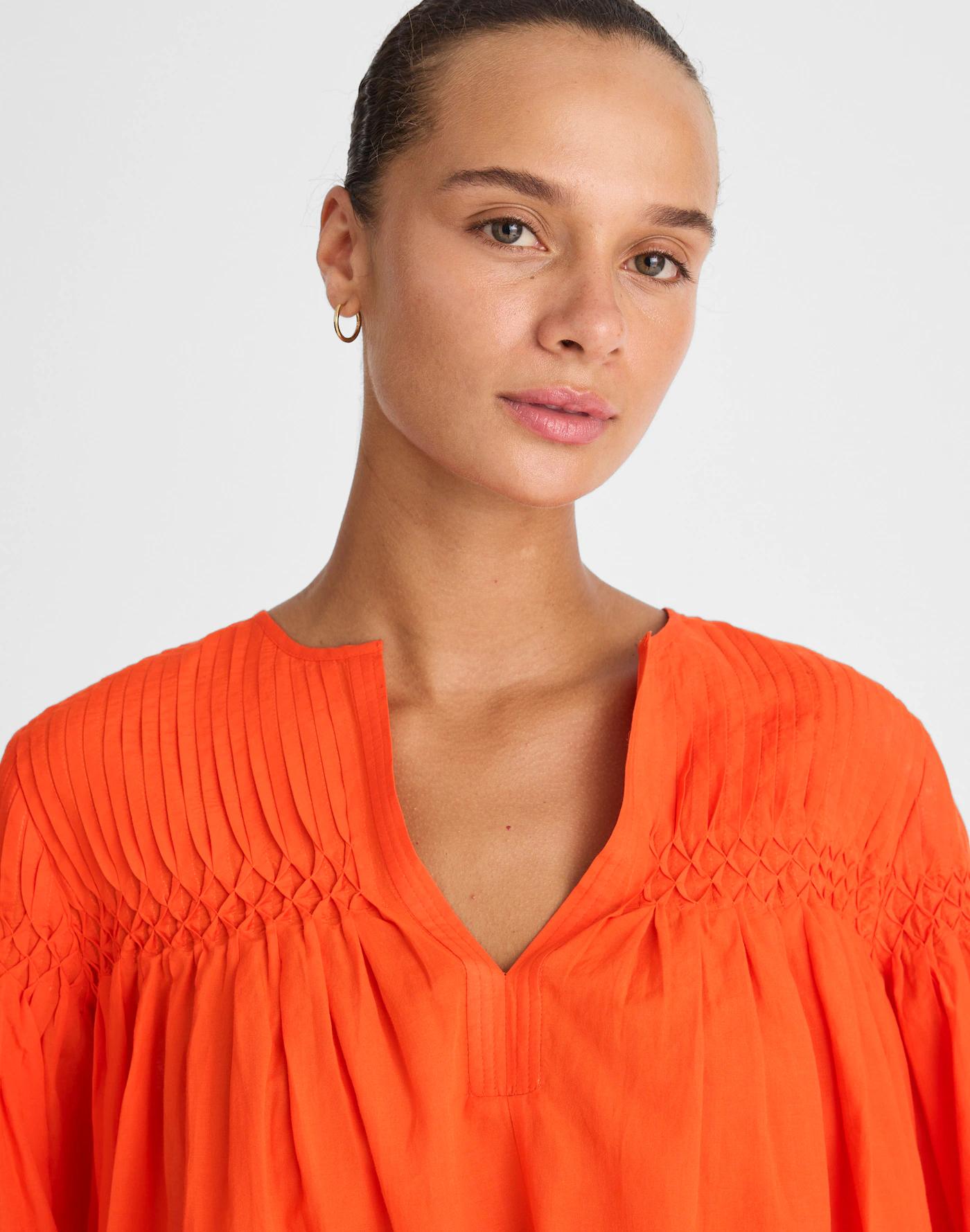 Pintucked Flutter-Sleeve Top Product Image