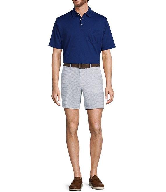 Roundtree & Yorke Performance Flat Front Straight Fit Golf Ball Print 7#double; Inseam Shorts Product Image