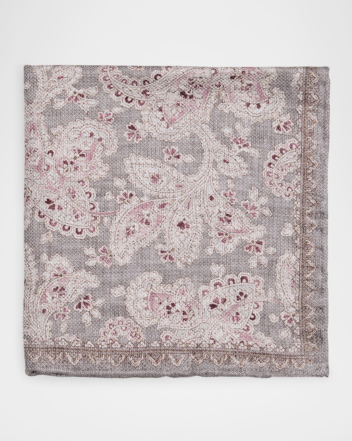 Mens Silk Paisley Pocket Square Product Image