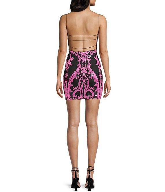 B. Darlin Sequin Patterned Bungee Strap Fitted Dress Product Image