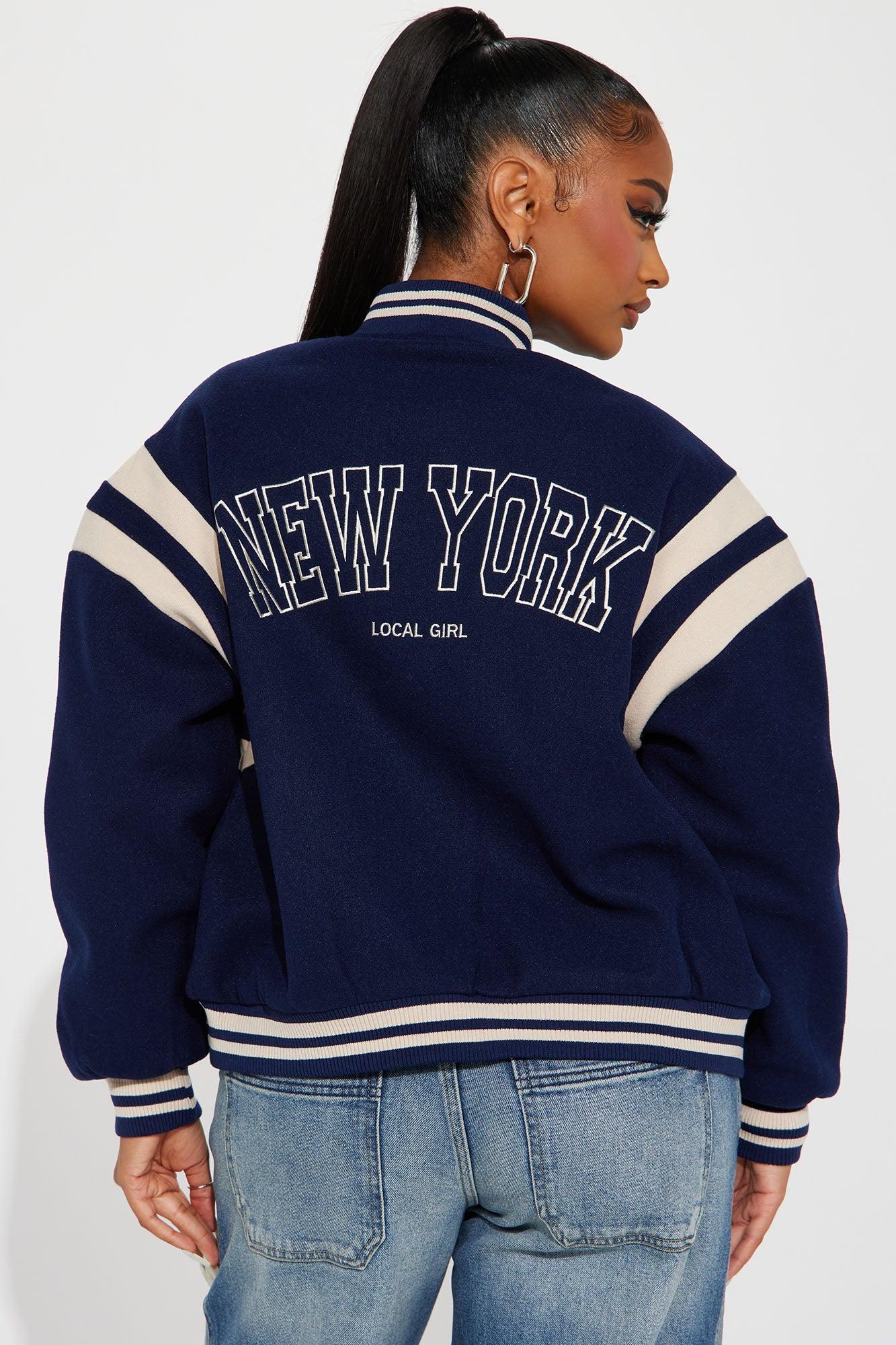 Manhattan Babe Varsity Jacket - Navy Female Product Image