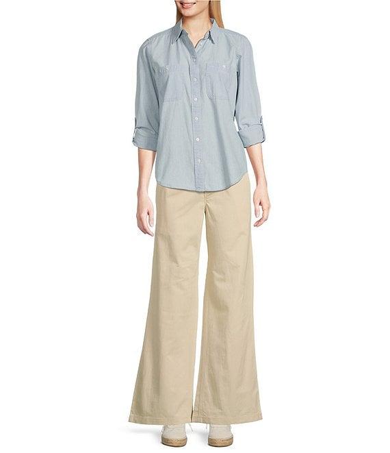 Lauren Ralph Lauren High Rise Wide Leg Pants Product Image