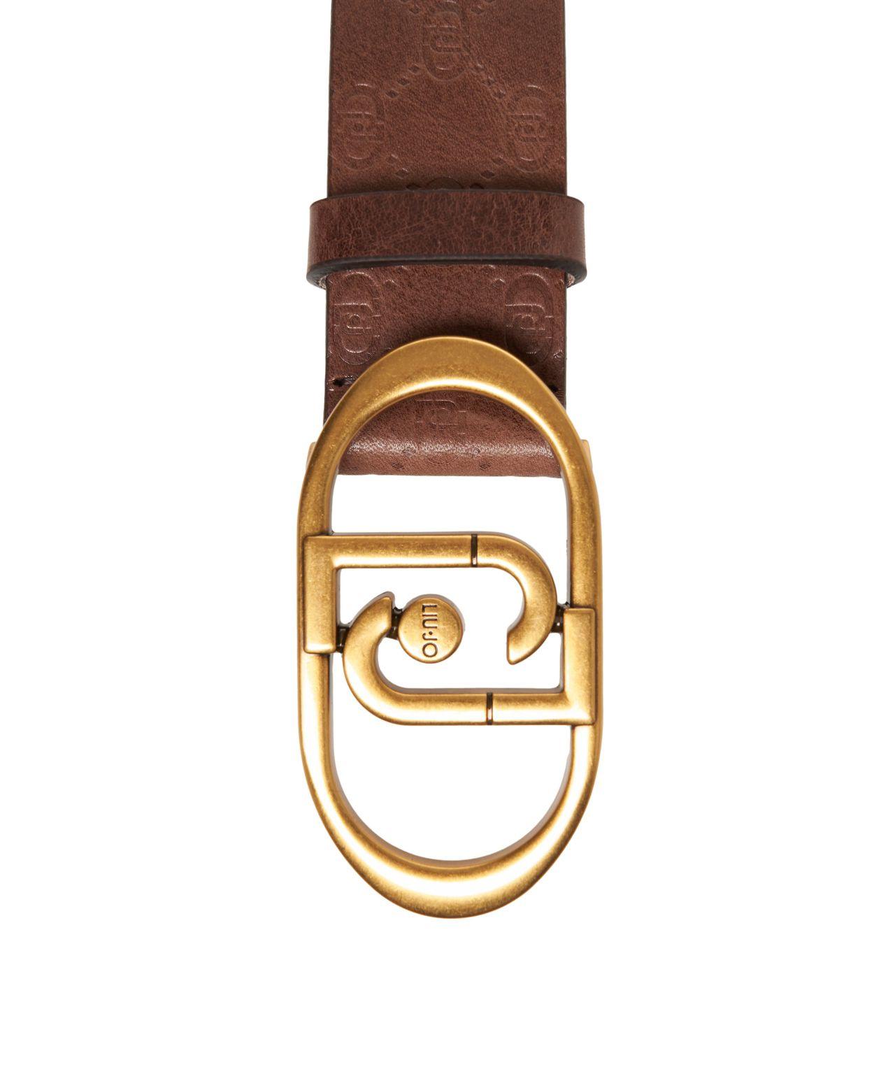 Leather belt with monogram Product Image