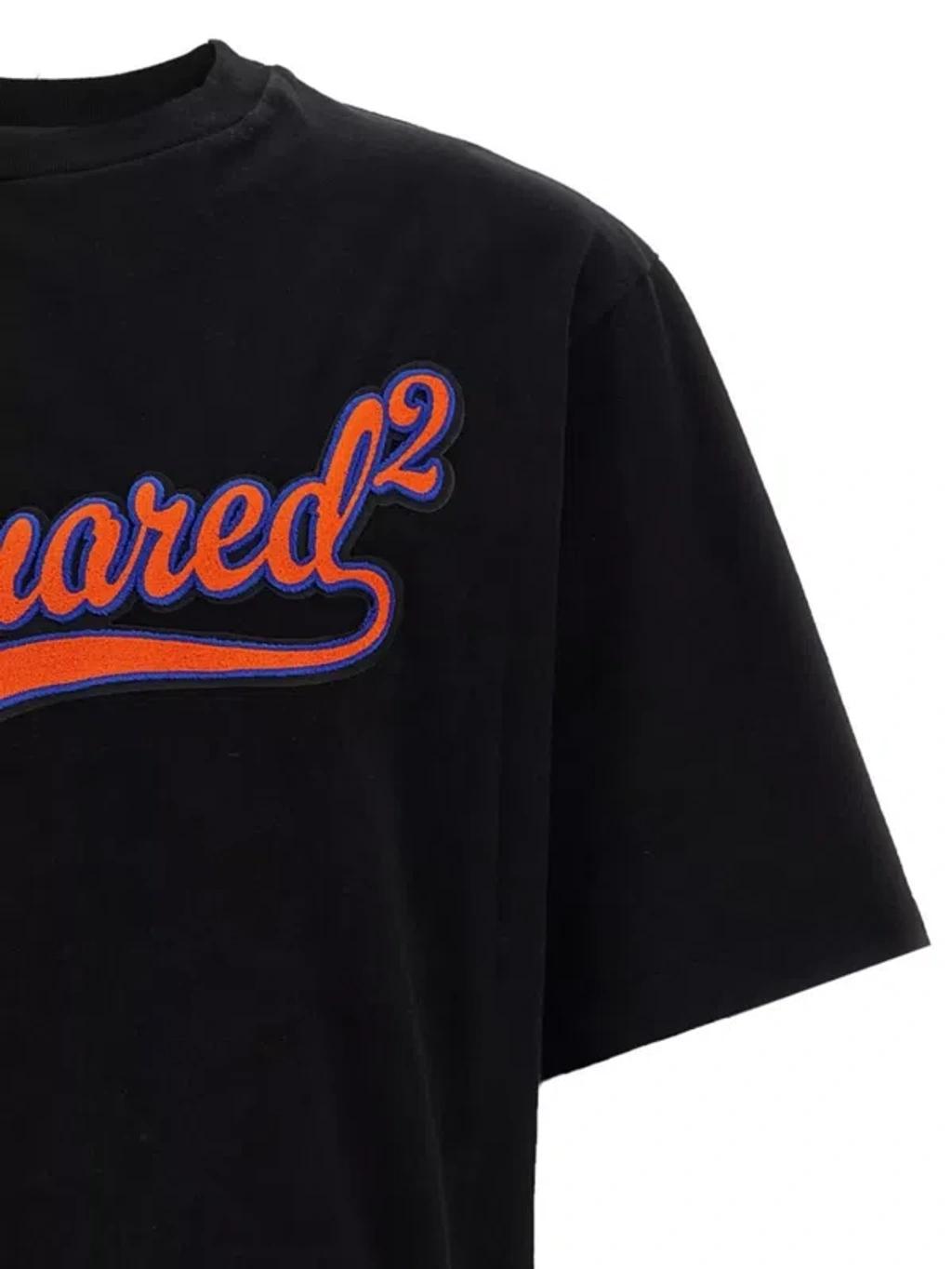 DSQUARED2 Loose Fit Cotton Logo T-shirt In Black Product Image