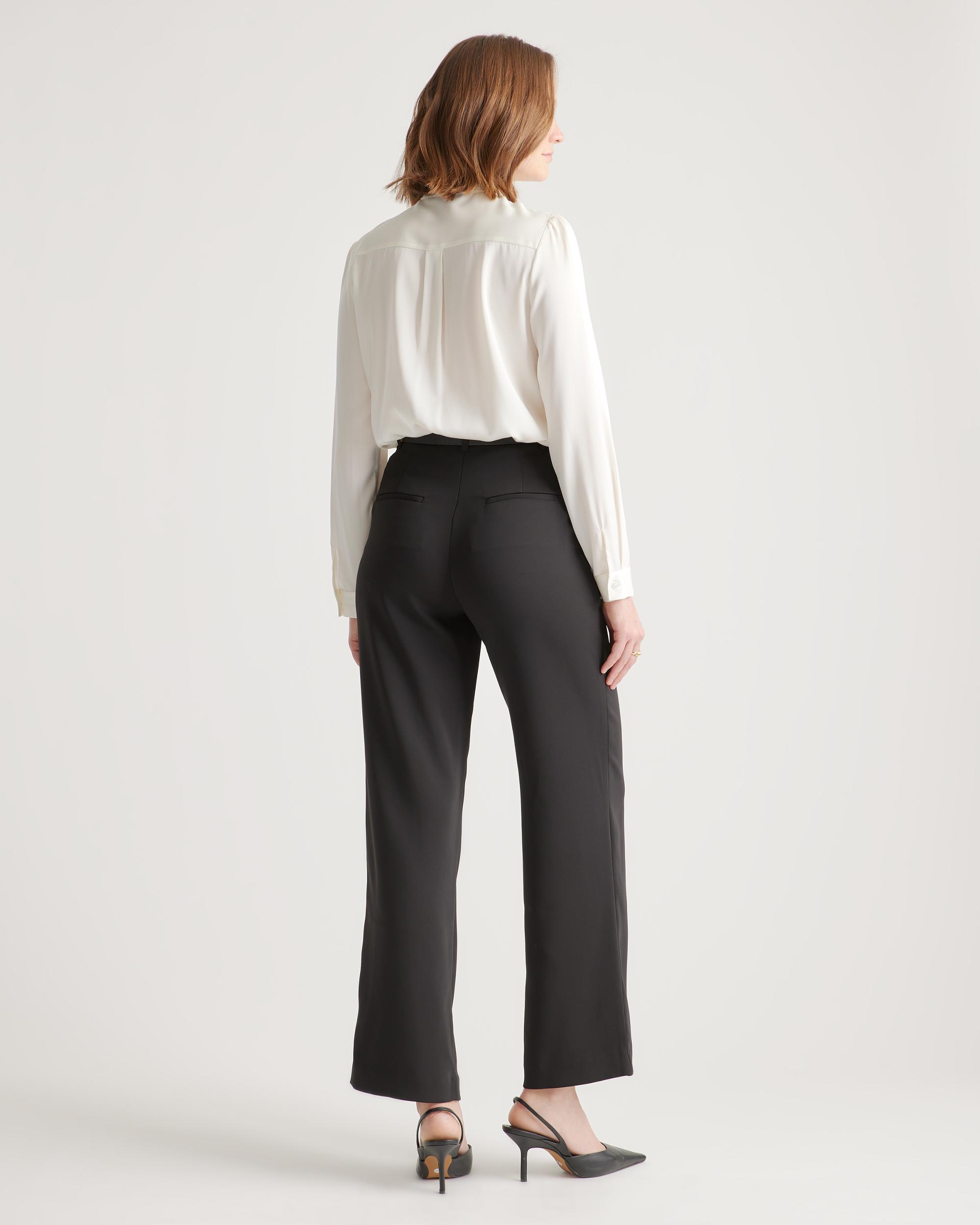 Quince | Women's Washable Stretch Silk Tie Neck Blouse Size XS Product Image