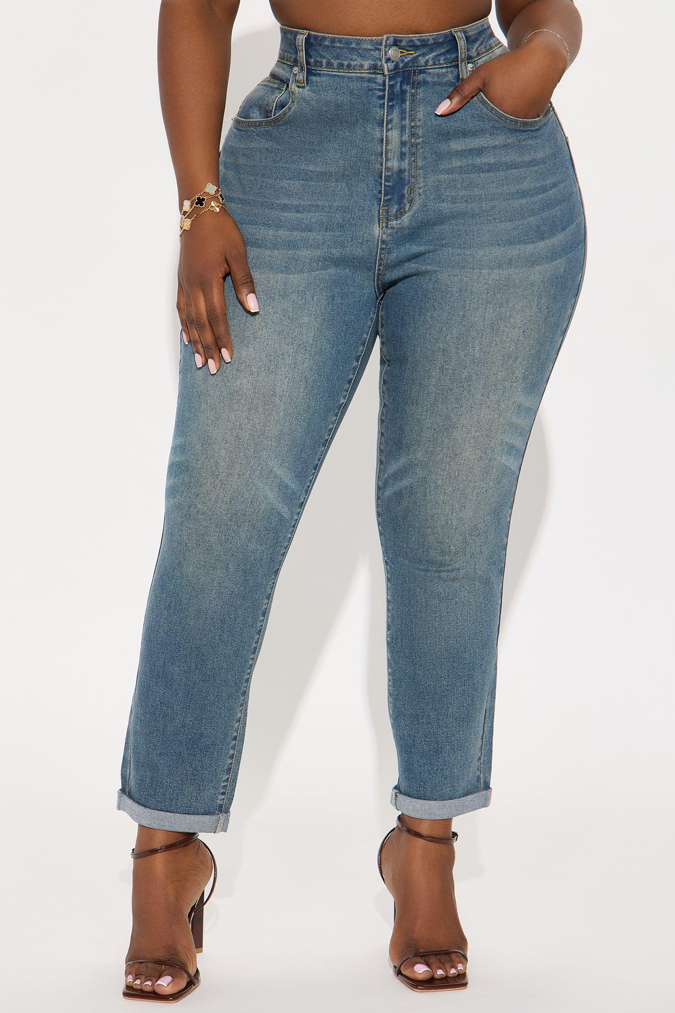 Clara Super Stretch Sculpting Mom Jeans - Vintage Wash Product Image