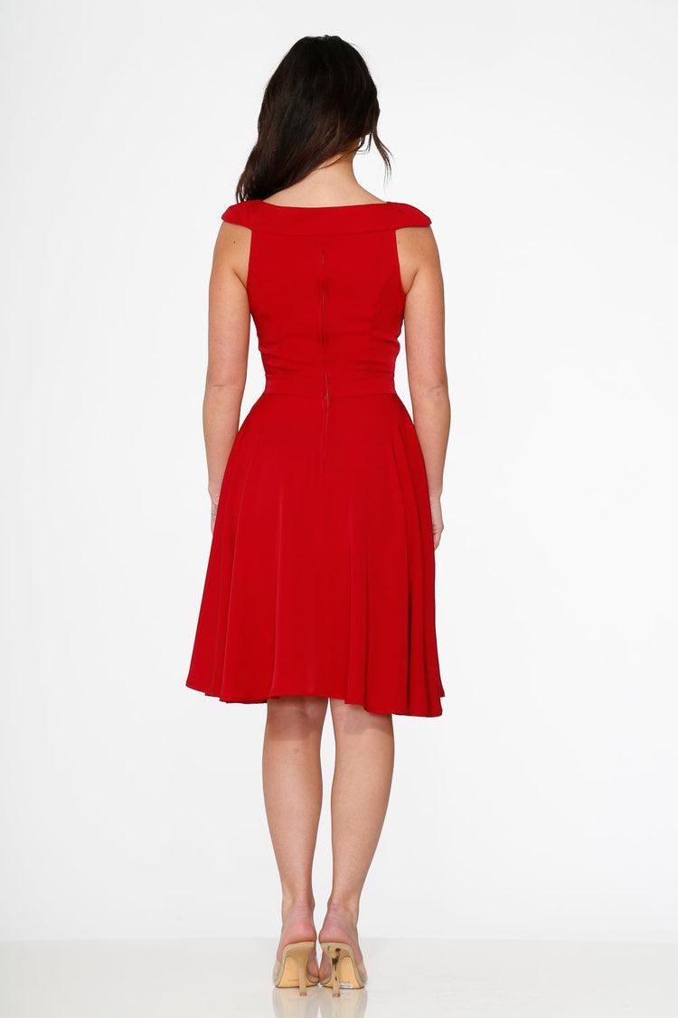 Red Occasional Swing Dress Product Image