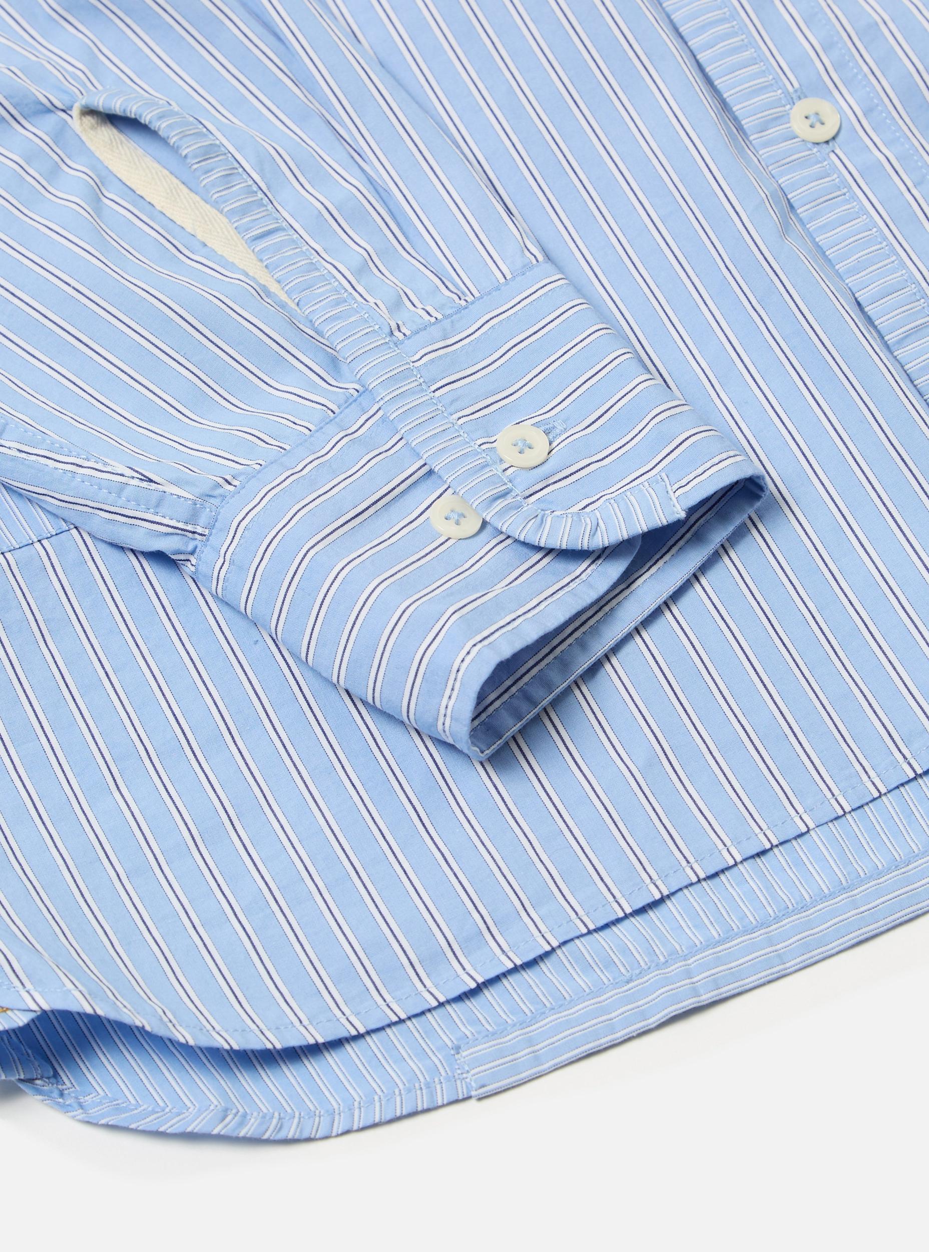 Universal Works Patched Shirt in Blue Vila Stripes Product Image