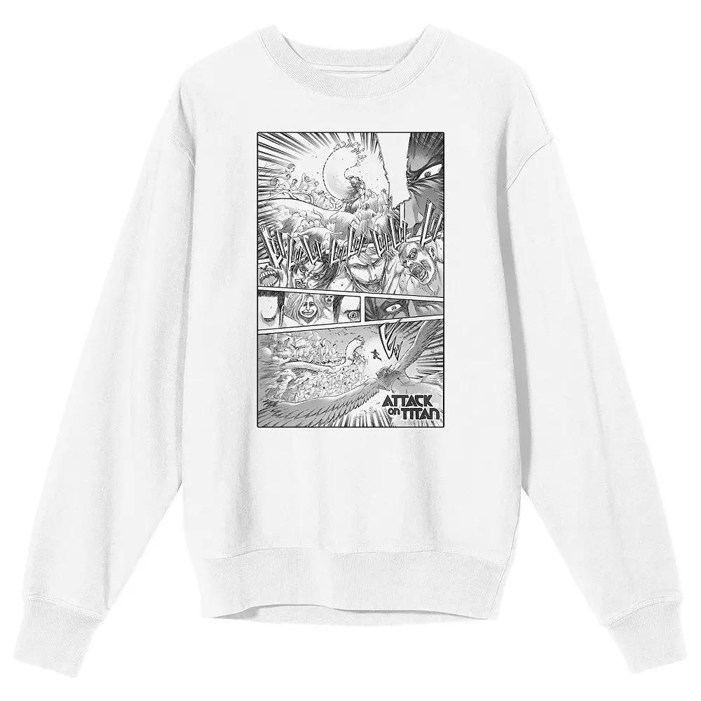 Men's Attack On Titan 9 Titans War Sweatshirt, Size: XL, White Product Image