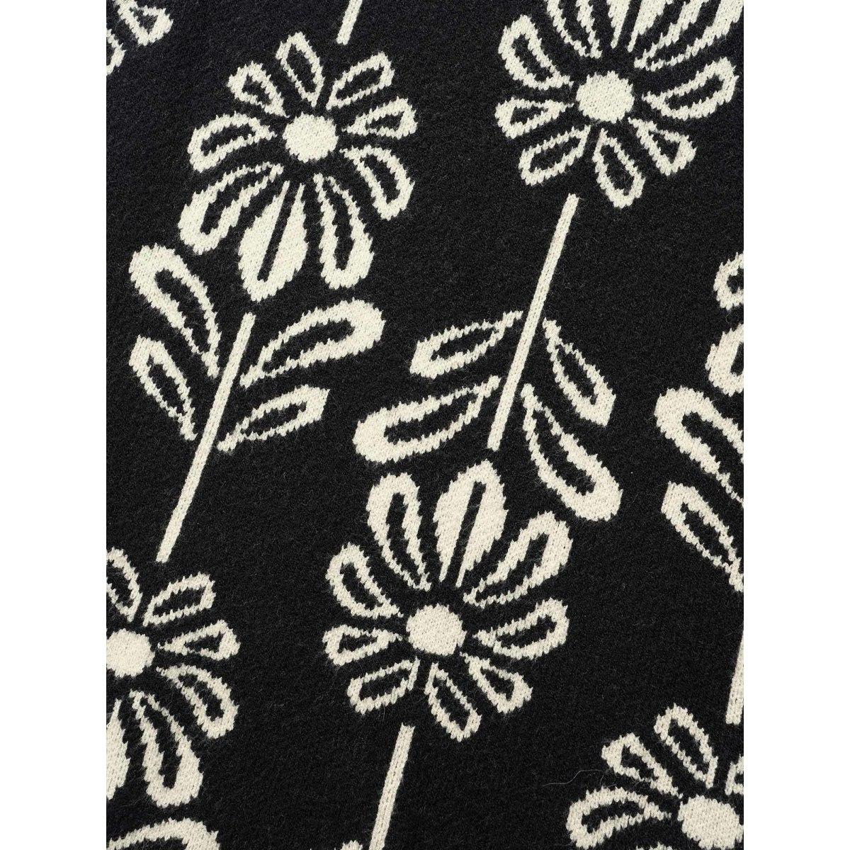 Plus Size Supersoft Essentials Floral Crew Neck Pullover Black Women Casual Long Sleeve Round Neck Everyday Pullovers BloomChic 14-16/1X Product Image