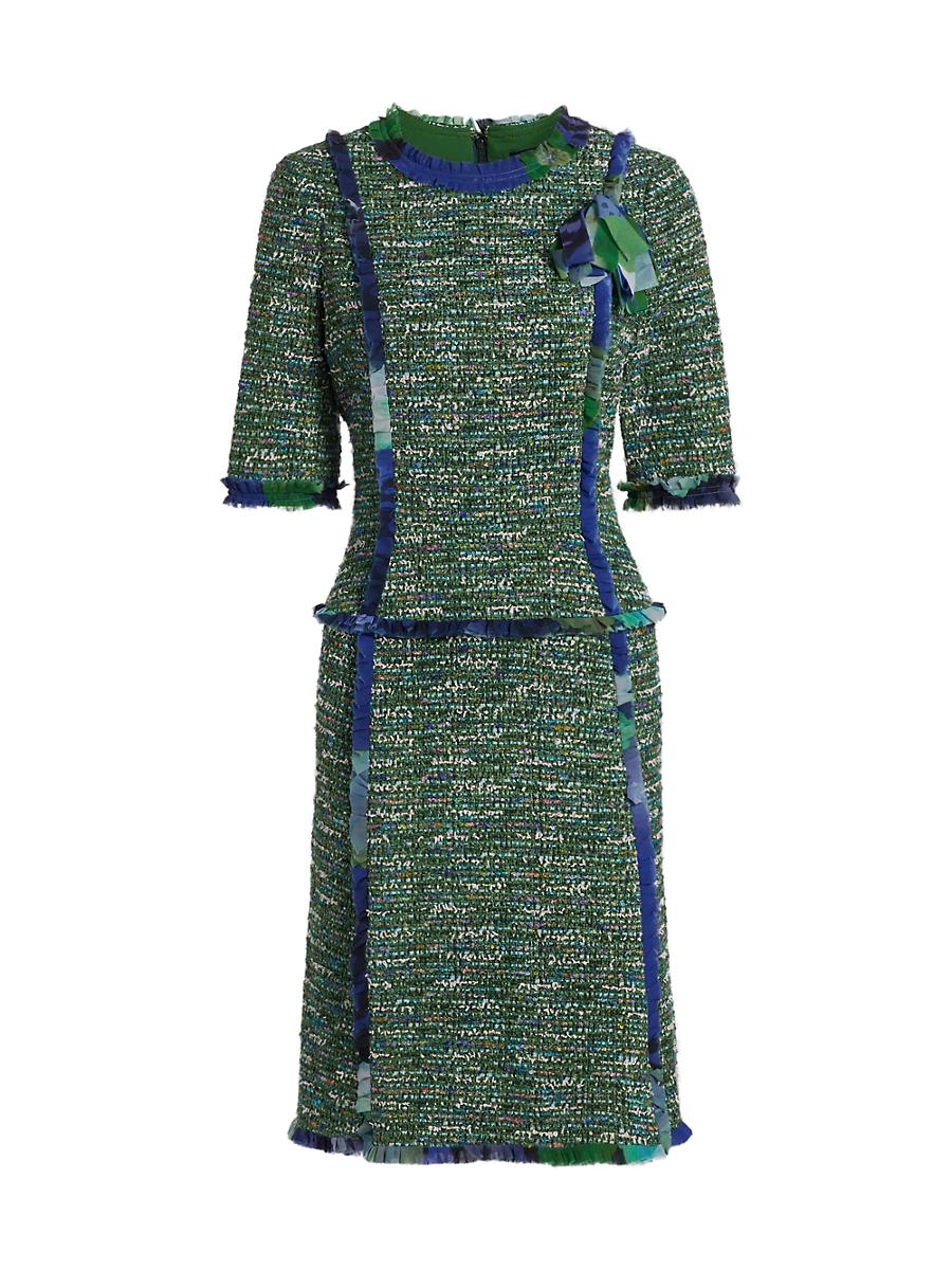 Womens Tweed Short-Sleeve Mini-Dress Product Image