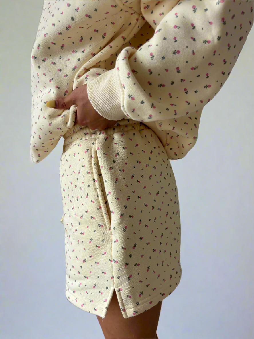 Blank Toasted Cream Roses Shorts Product Image