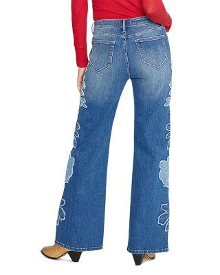 Charlee x Denim Patch Wide Legs Jeans in Medium Wash Product Image