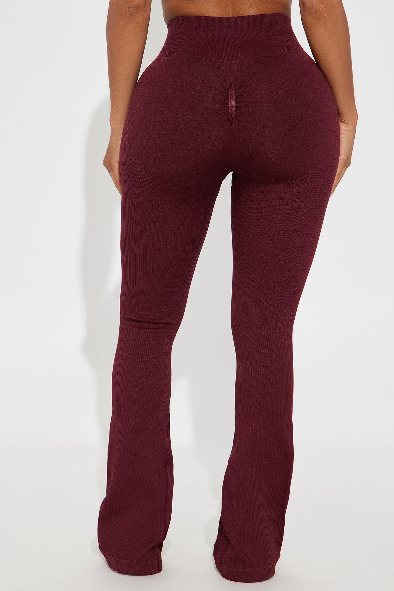 Beach Body Effortless Seamless Active Yoga Pant - Burgundy Female Product Image