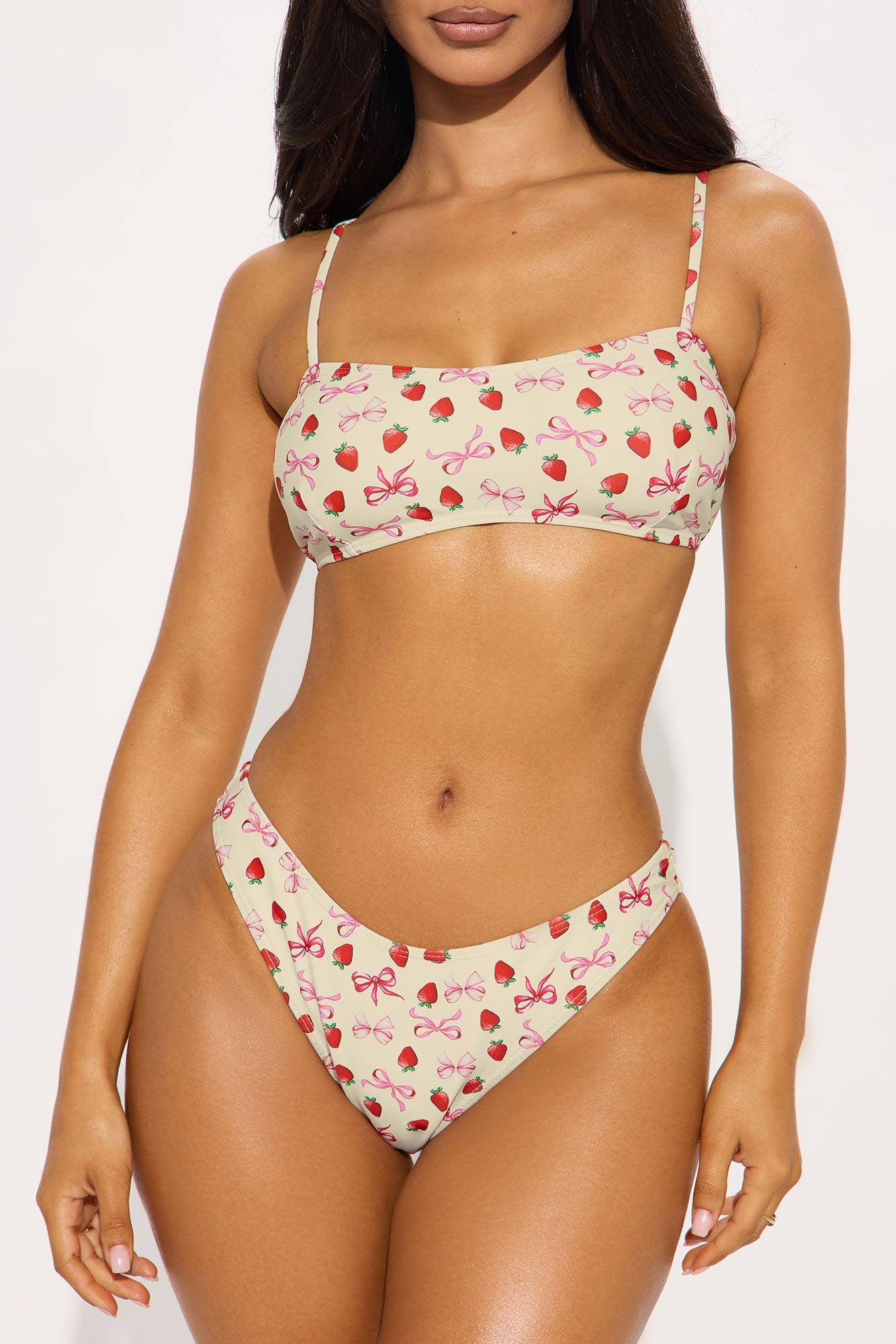 Picnics In The Sun Bubble Skirt 3 Piece Bikini Set - Ivory/combo Product Image