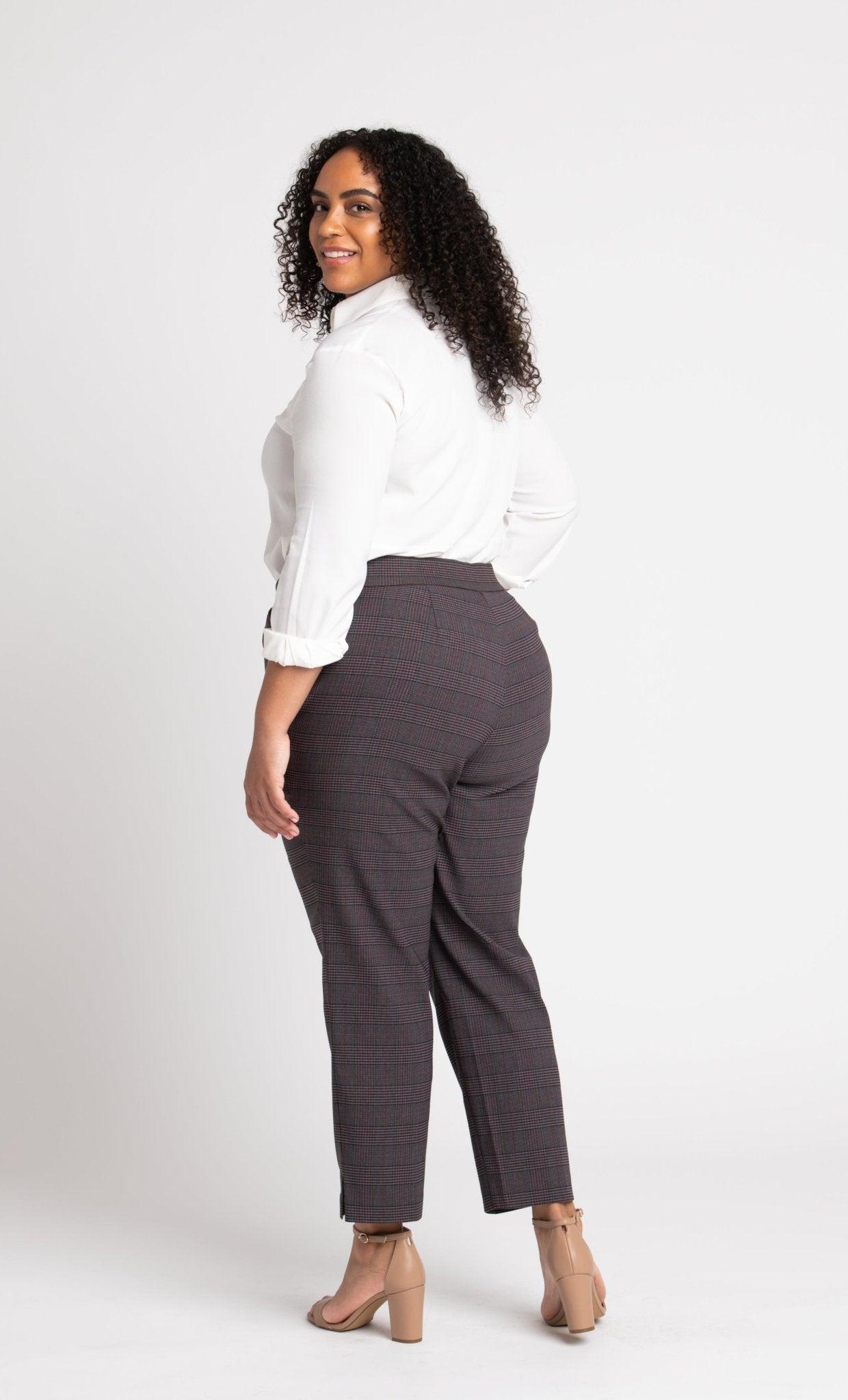 Roz & Ali™ Millennium Wine Plaid Pull On Ankle Pants - Plus Product Image