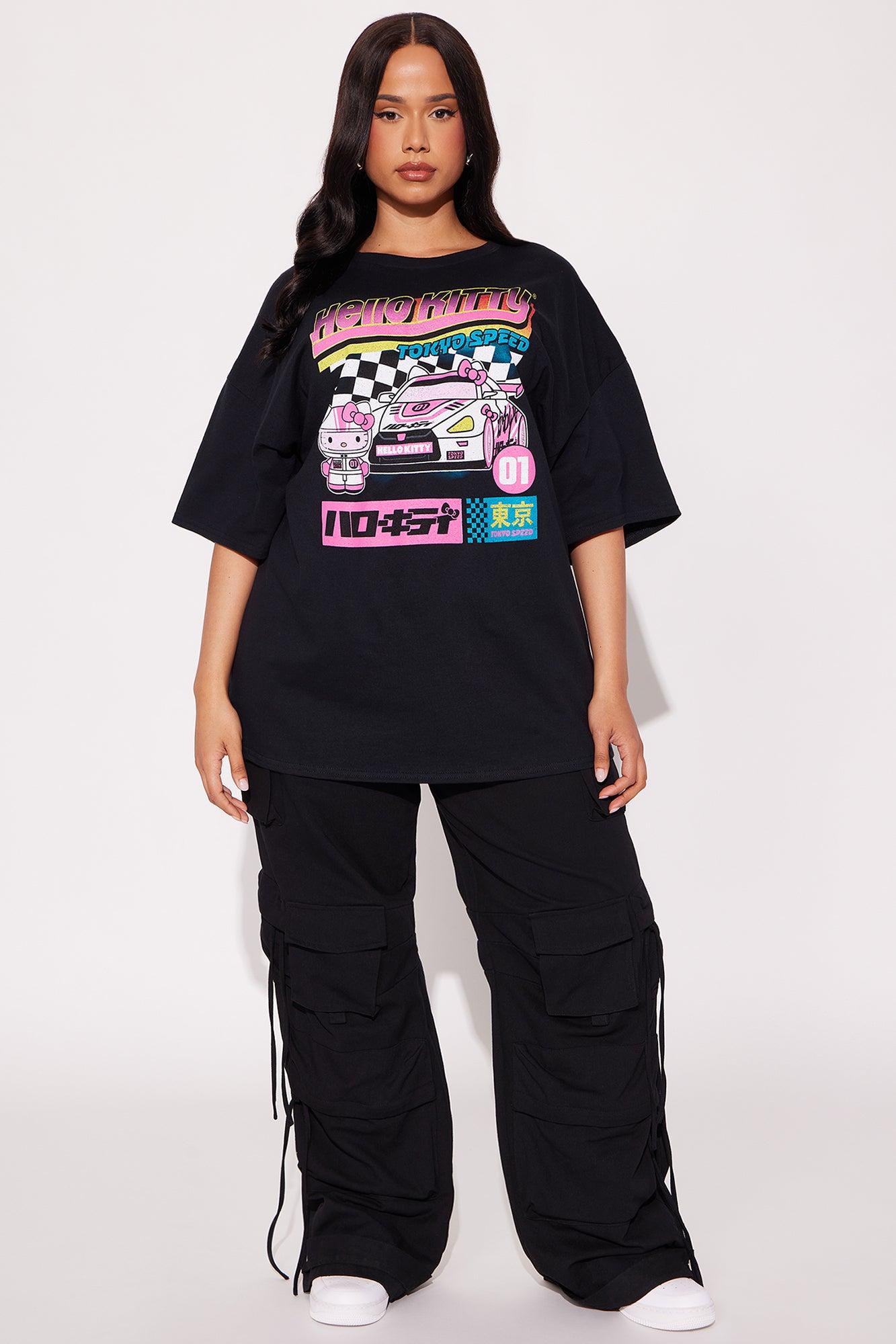 Hello Kitty Racing Oversized Tee - Black Product Image