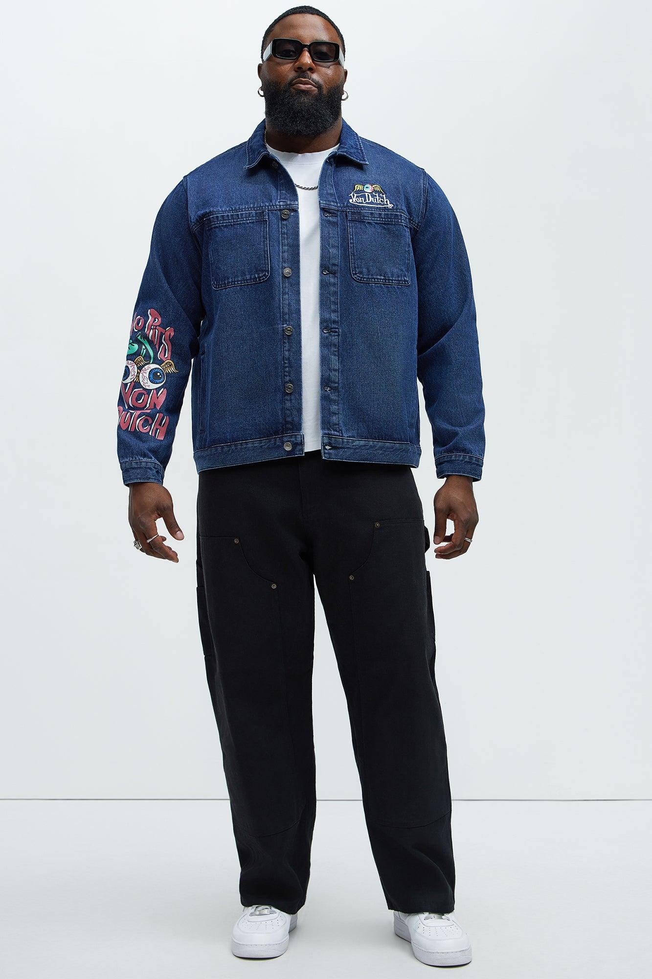 Von Dutch Patchwork Denim Jacket - Navy Product Image