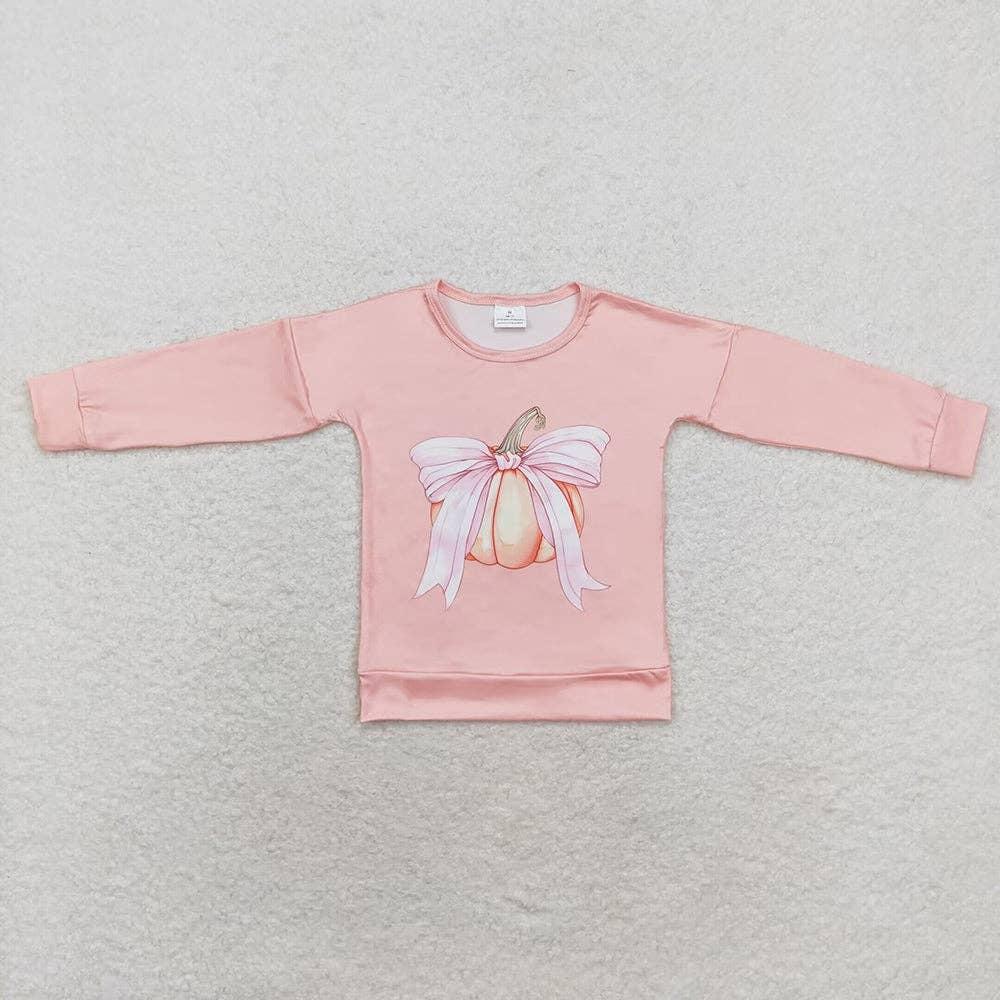 Pink Pumpkin Bow Shirt Product Image