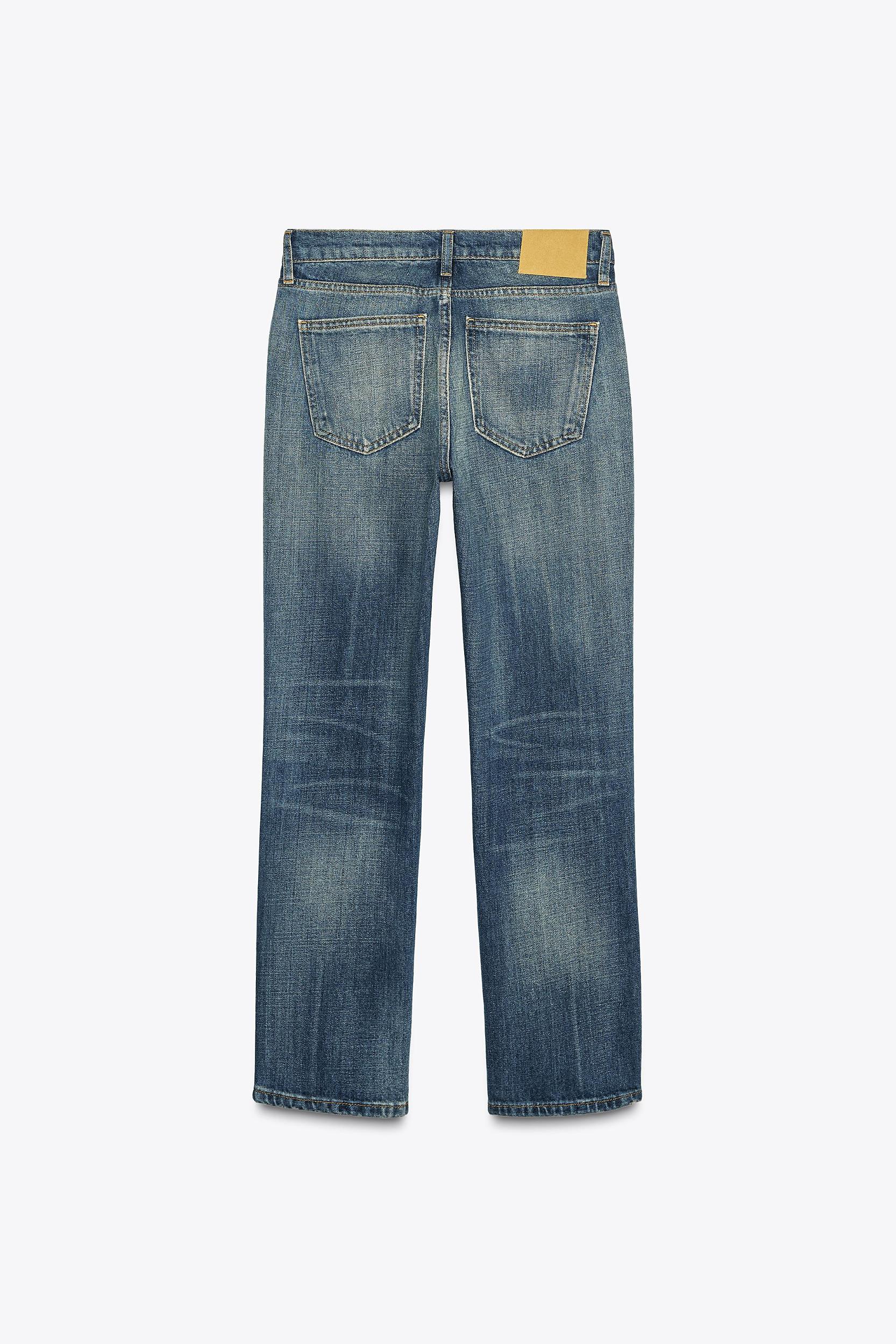 ZW COLLECTION LOW RISE STRAIGHT CROPPED JEANS Product Image