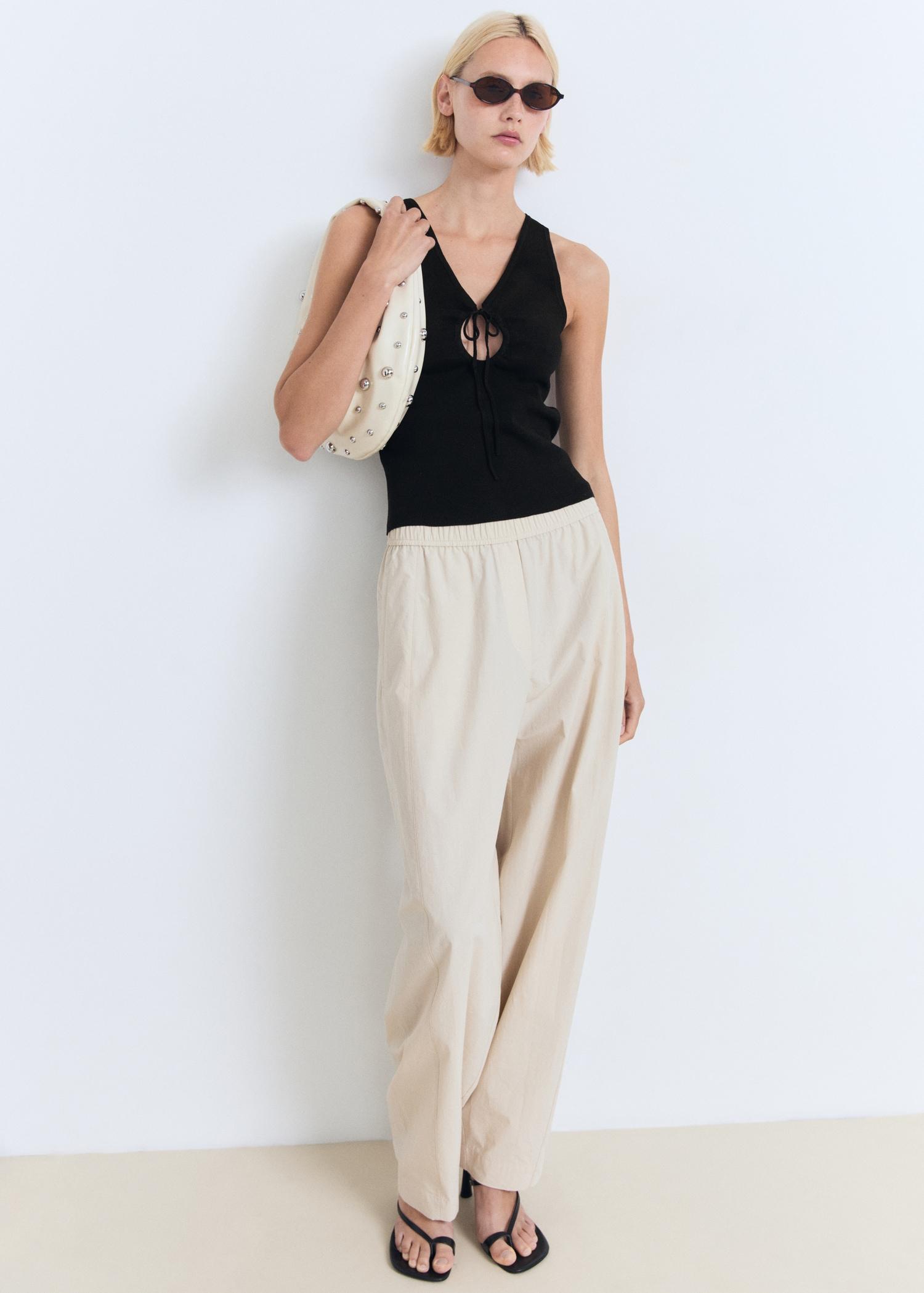 Bow knit top - Women | MANGO USA Product Image