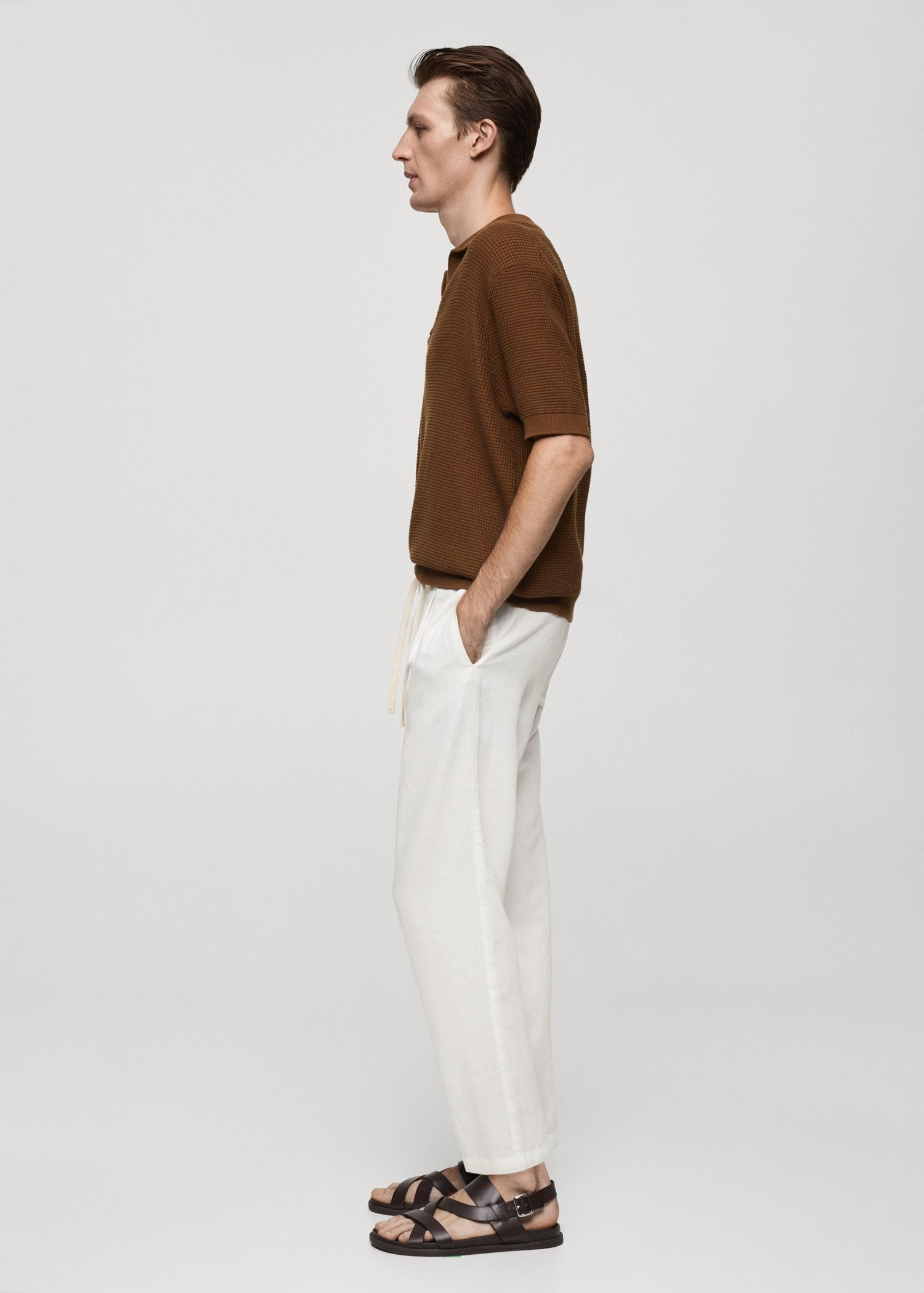 Slim-fit pants with drawstring - Men | MANGO USA Product Image
