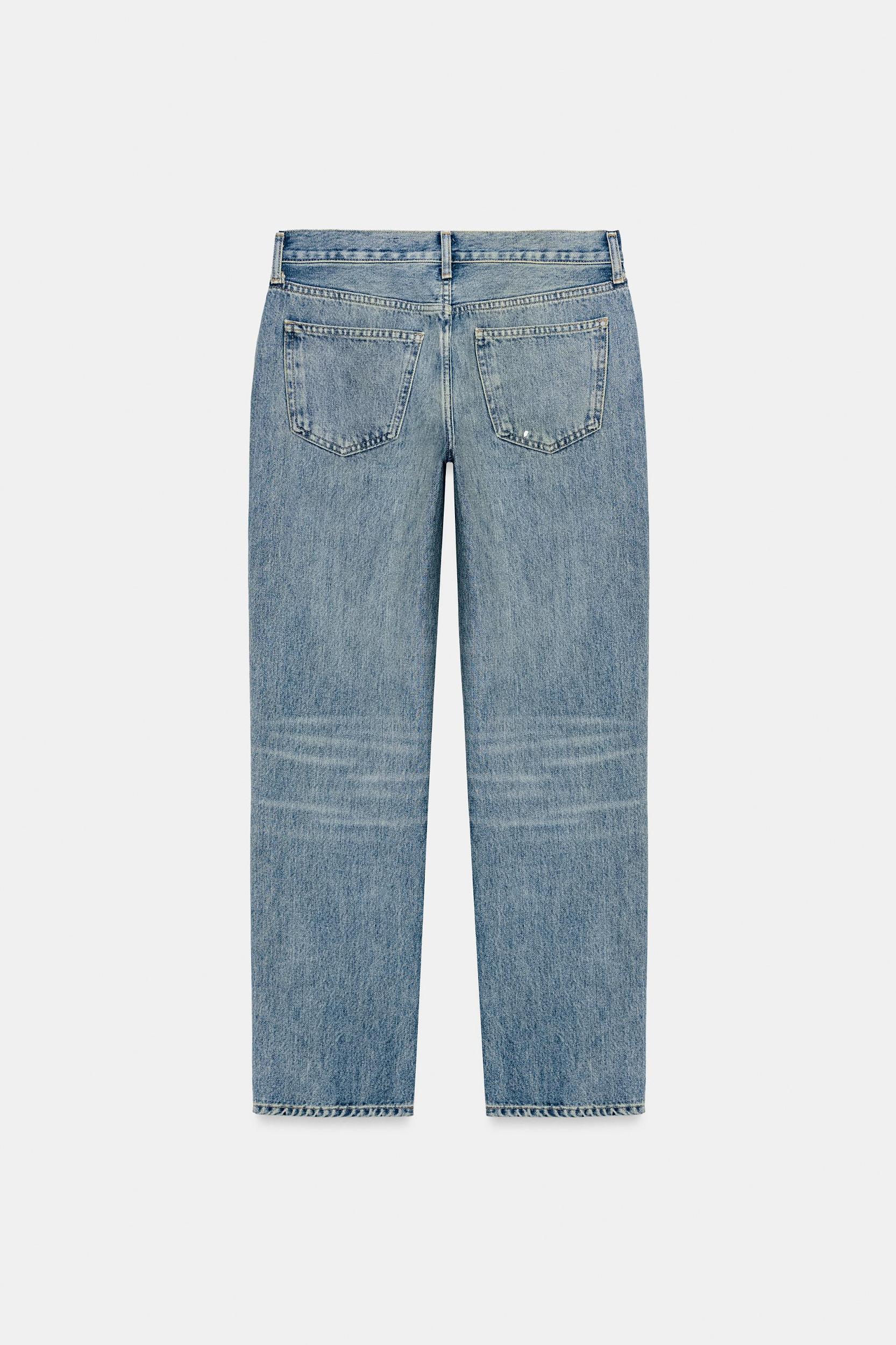 ZW COLLECTION MID-RISE RIPPED STRAIGHT LEG JEANS Product Image