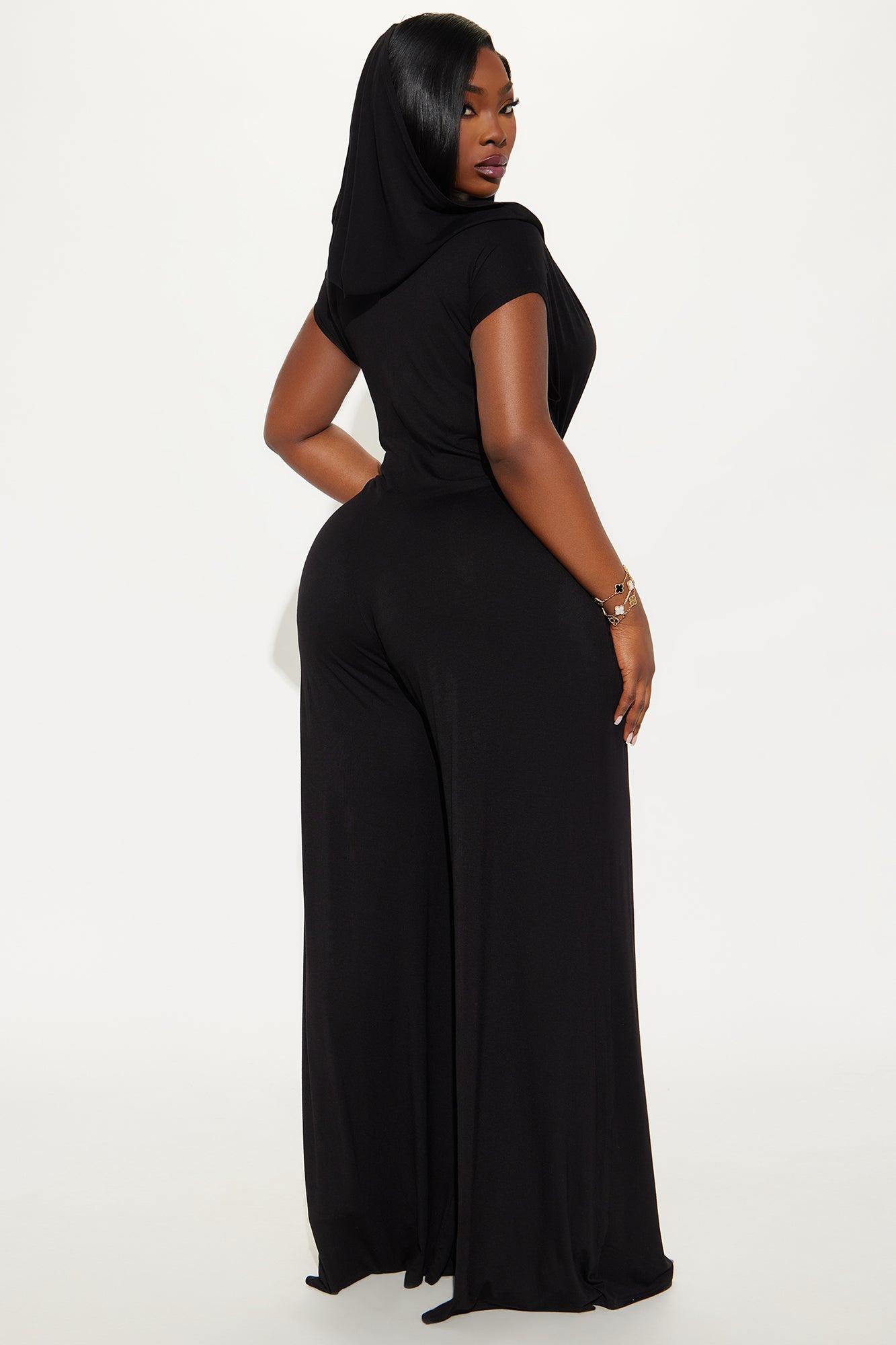 Nayali Knit Hooded Jumpsuit - Black Female Product Image