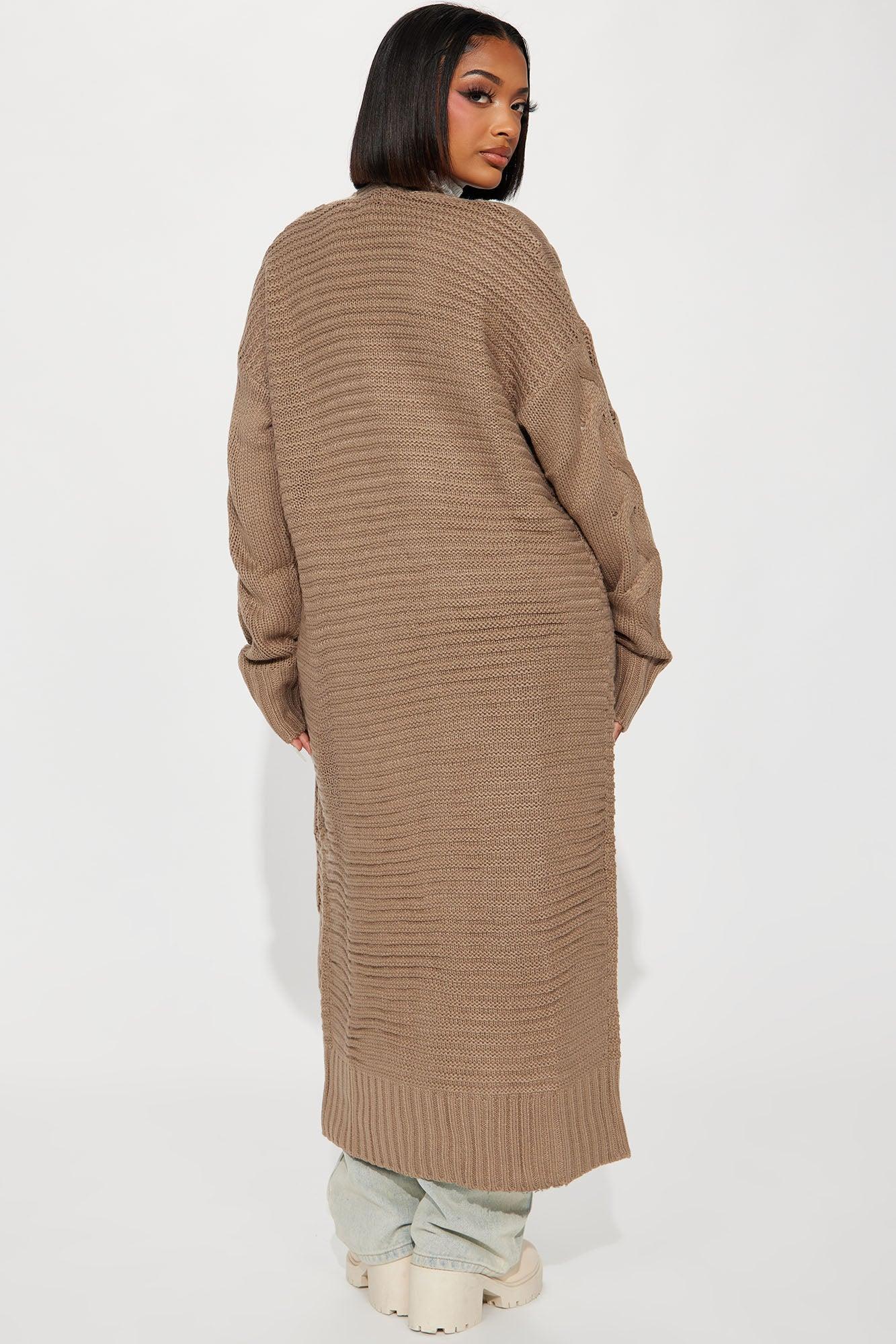 Aneria Long Cardigan - Taupe Product Image