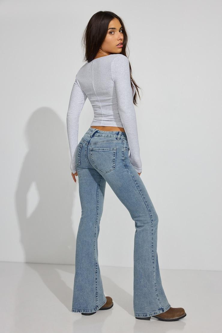 Low Rise Flare Jeans Product Image