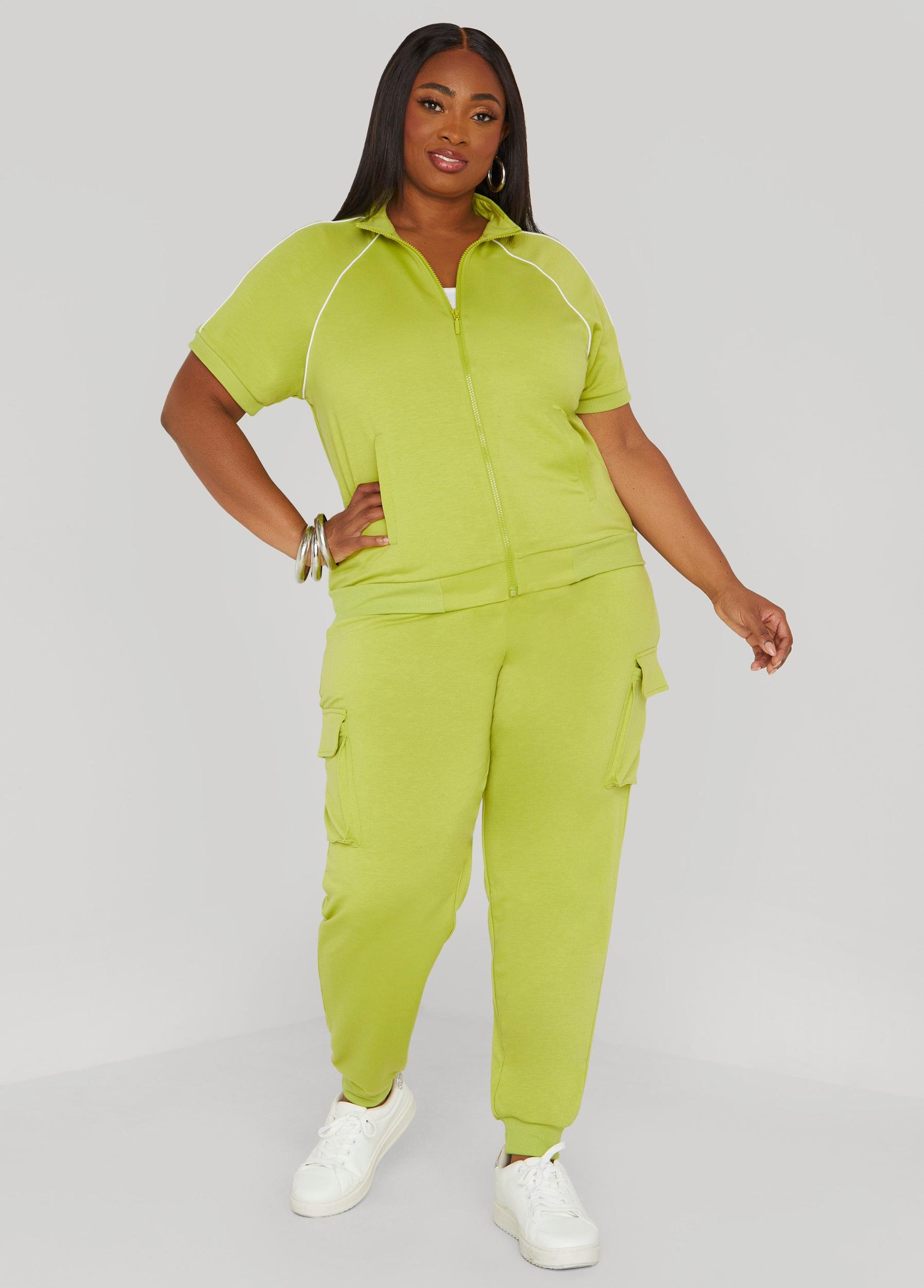 Plus Size Piped French Terry Jacket Ashley Stewart Product Image