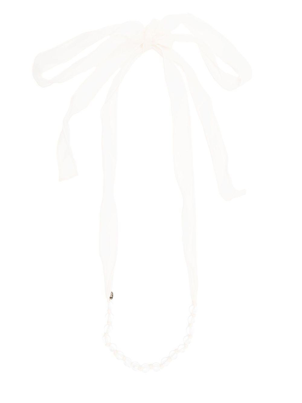 crepe de chine beaded necklace Product Image