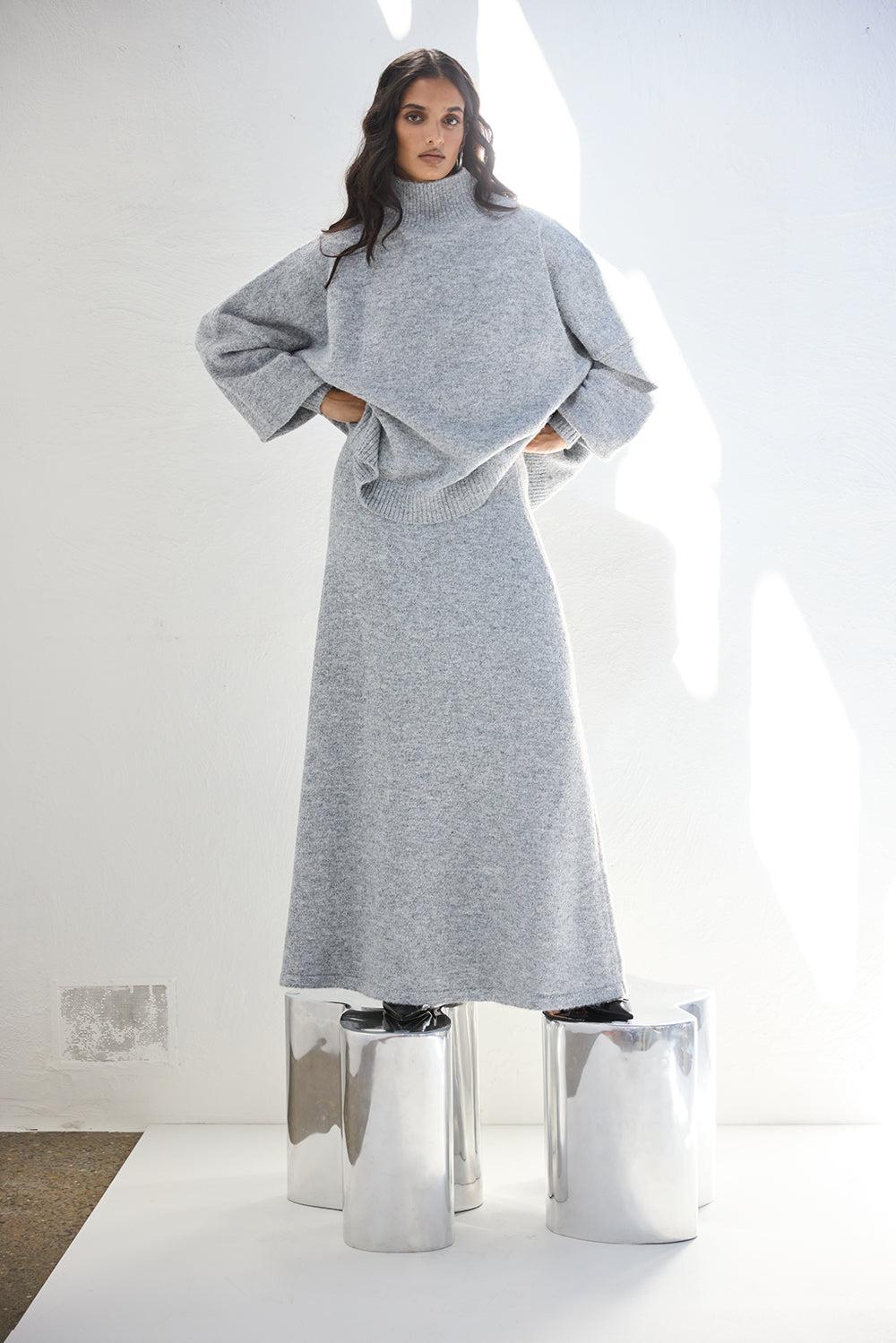 Yumi Knit Jumper Grey Marle Product Image
