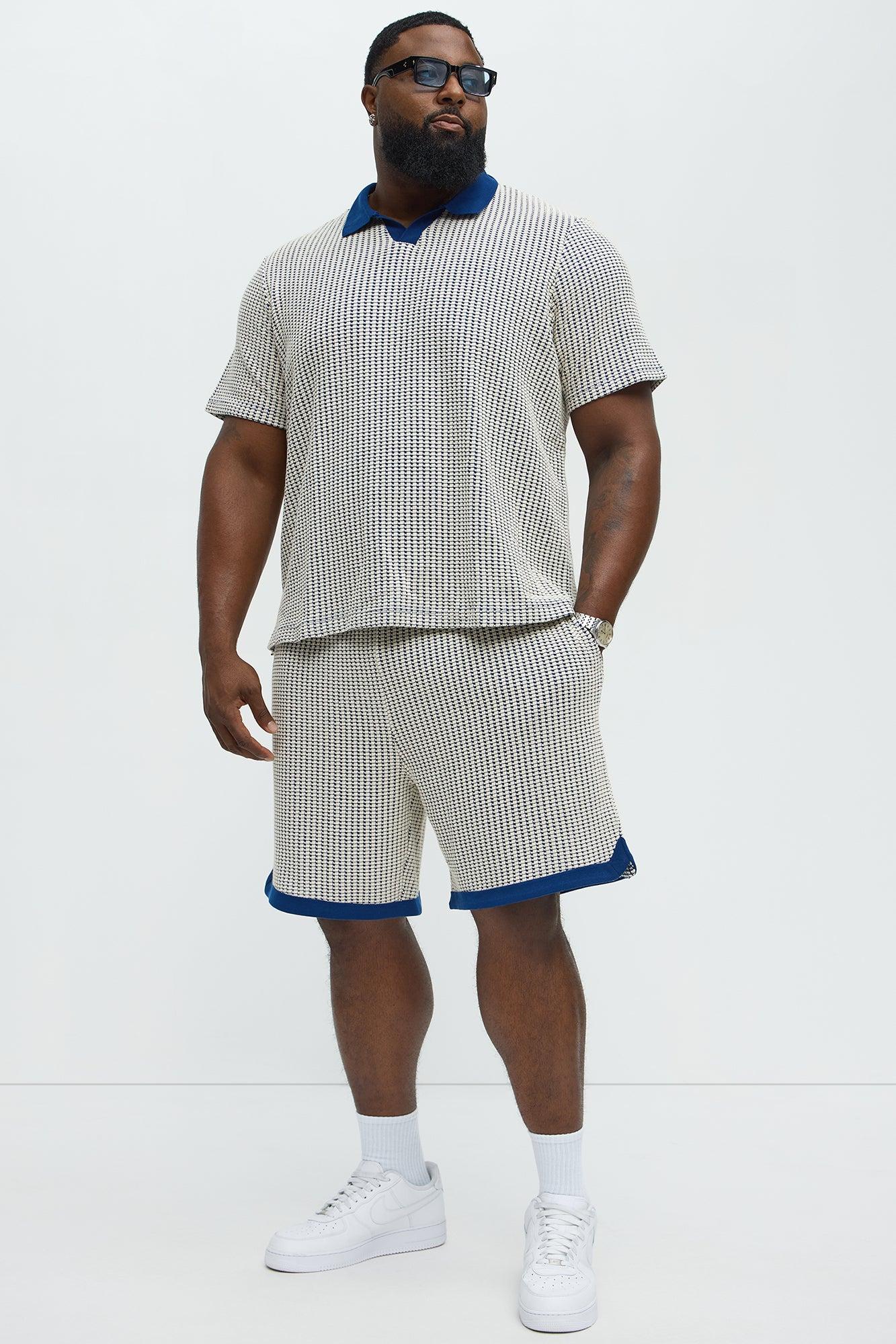 Devin Crochet Contrast Trim Shorts - Blue/combo Product Image