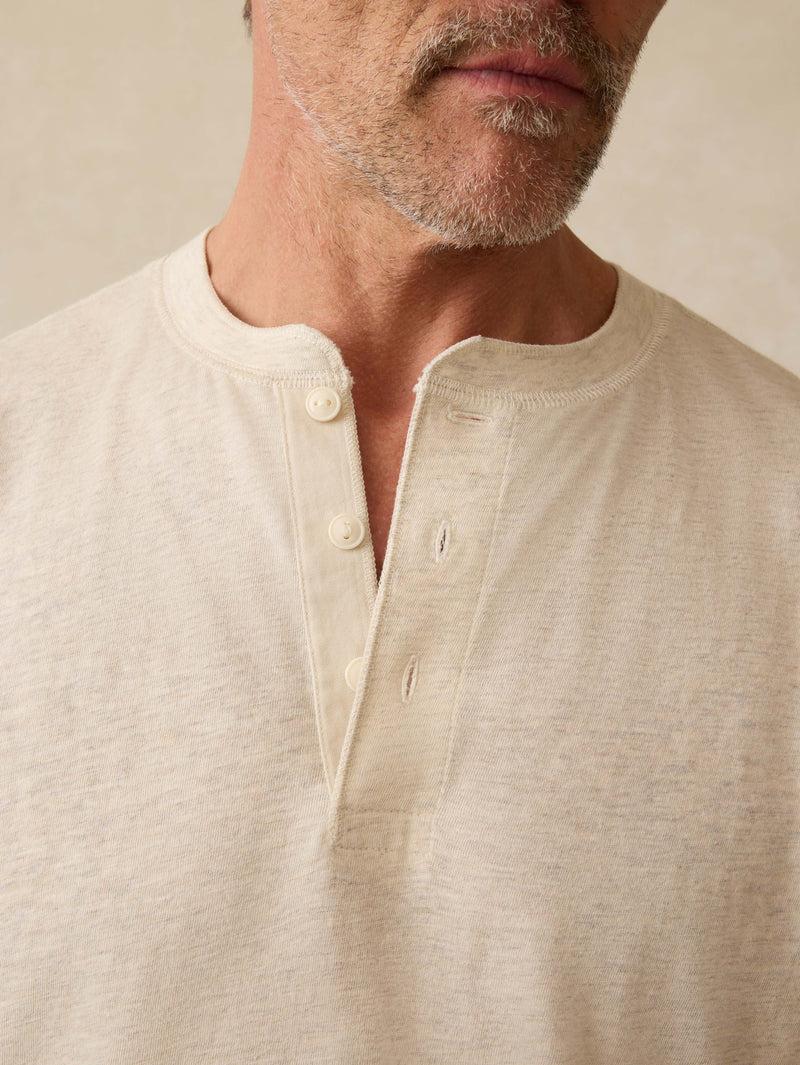 Short-Sleeve Sunwashed Henley - Island Dune Heather Product Image