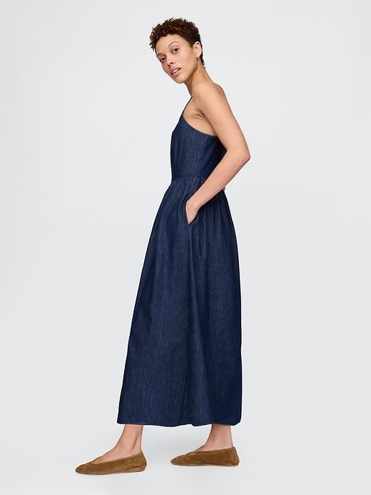 Denim Drop-Waist Maxi Dress Product Image